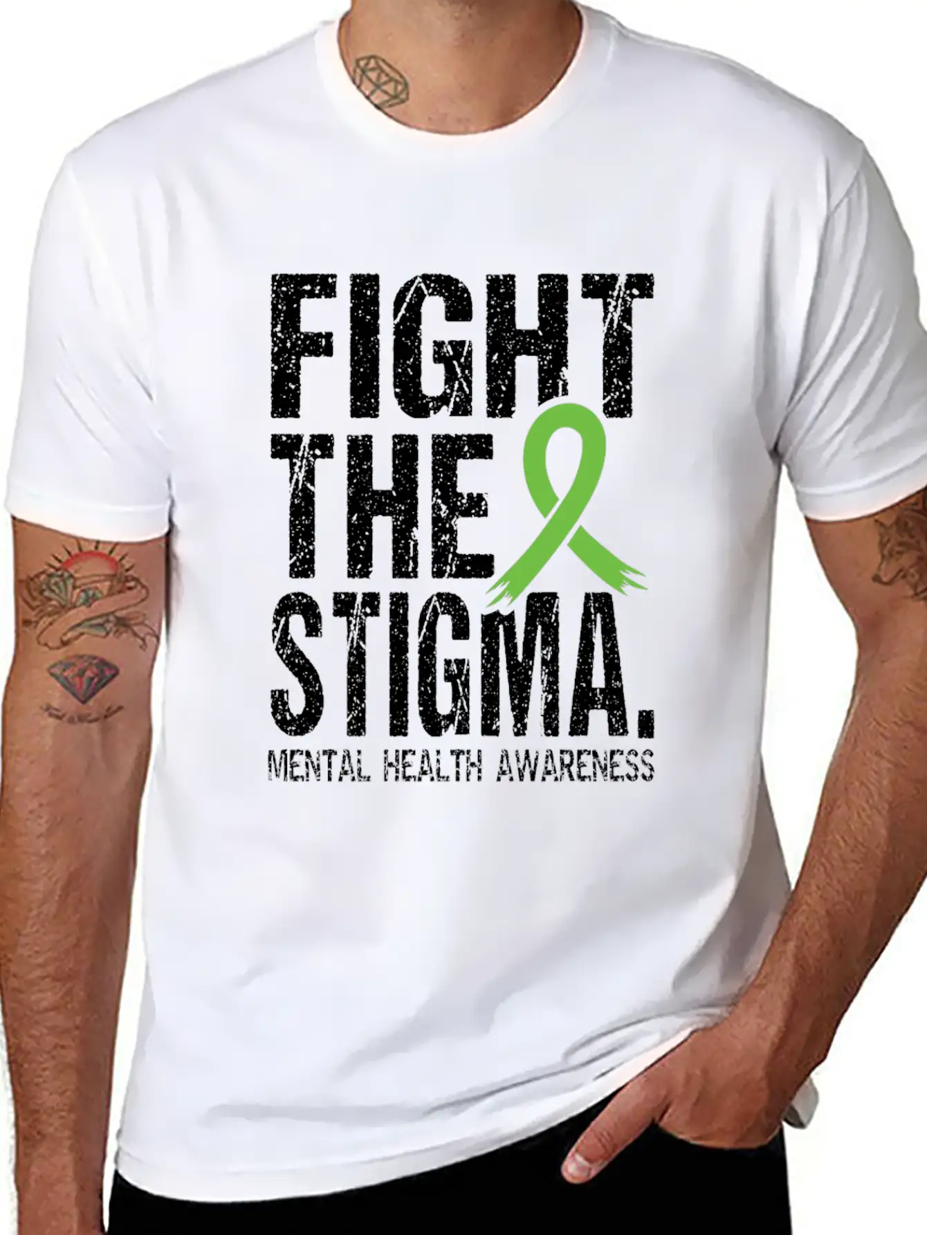 Fight Stigma And Support Mental Health Awareness Unisex Short Sleeve Soft Cotton T-Shirt – Casual Everyday Wear