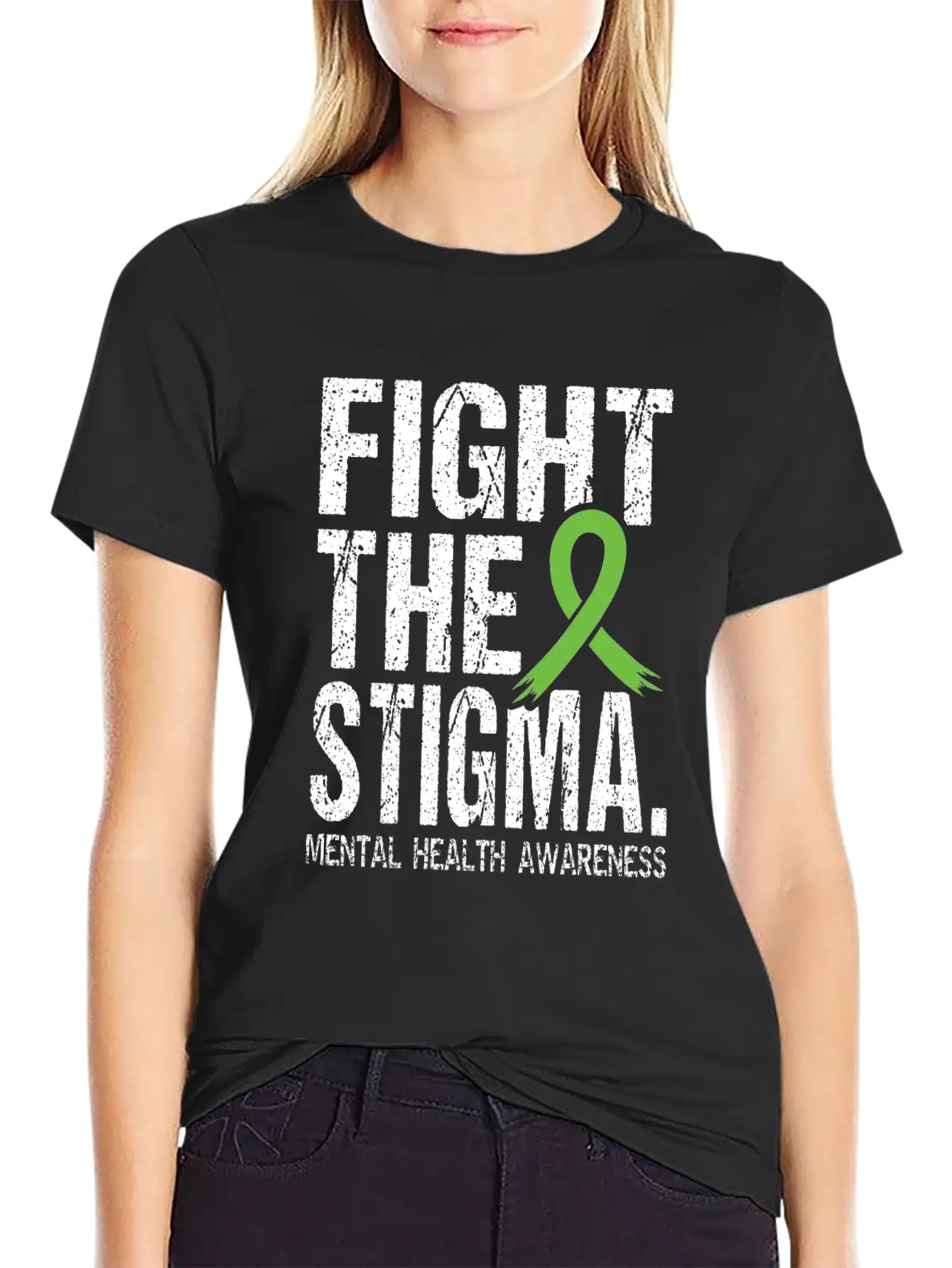 Fight Stigma And Support Mental Health Awareness Unisex Short Sleeve Soft Cotton T-Shirt – Casual Everyday Wear