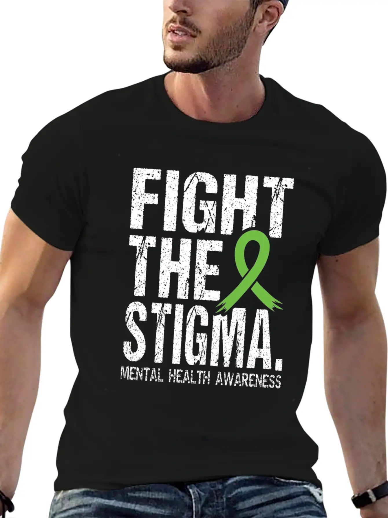 Fight Stigma And Support Mental Health Awareness Unisex Short Sleeve Soft Cotton T-Shirt – Casual Everyday Wear