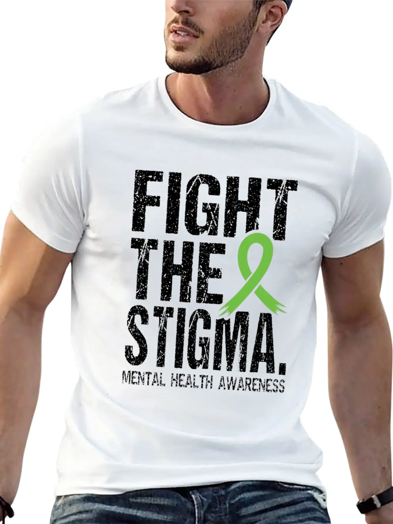 Fight Stigma And Support Mental Health Awareness Unisex Short Sleeve Soft Cotton T-Shirt – Casual Everyday Wear