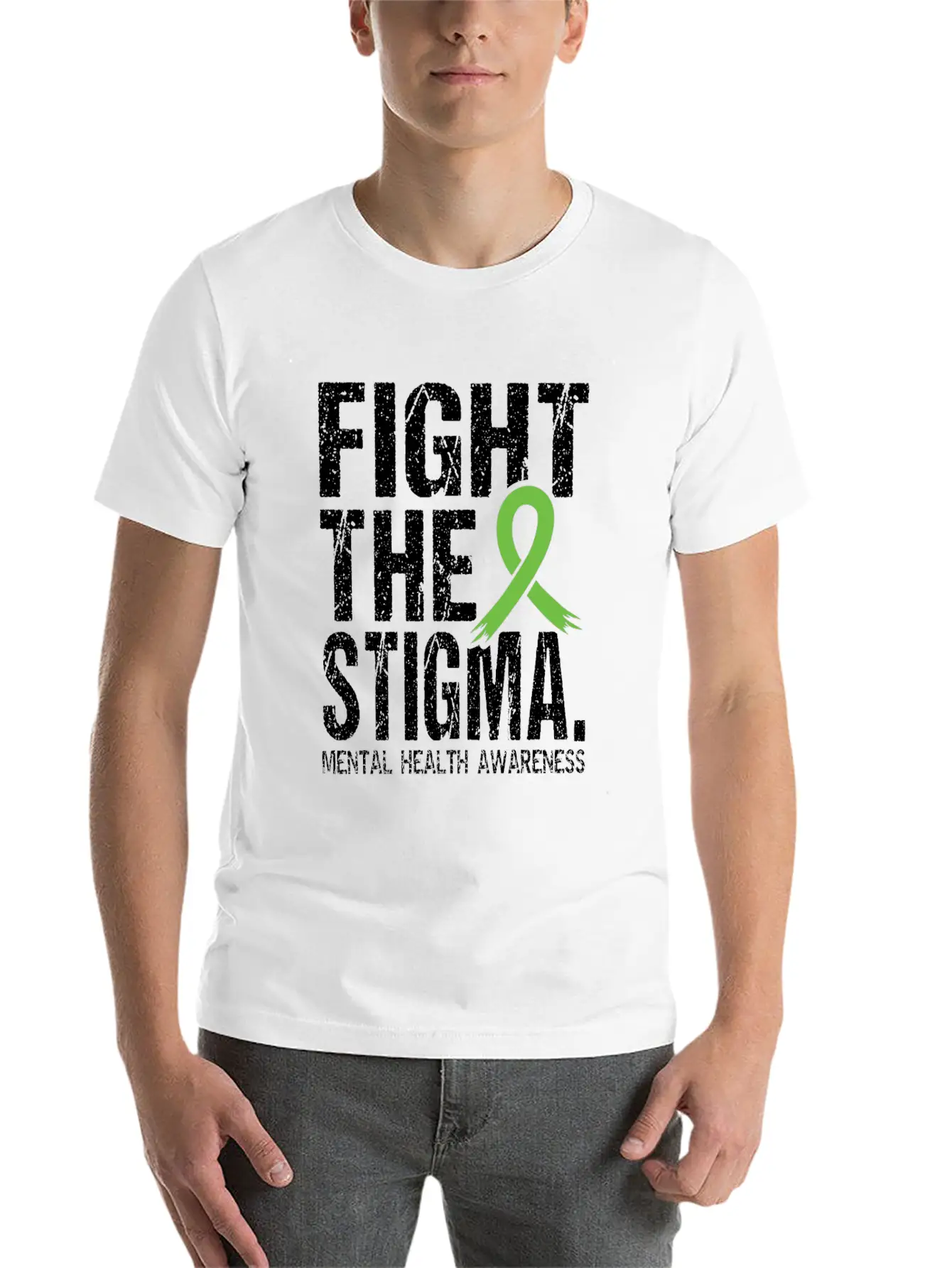 Fight Stigma And Support Mental Health Awareness Unisex Short Sleeve Soft Cotton T-Shirt – Casual Everyday Wear