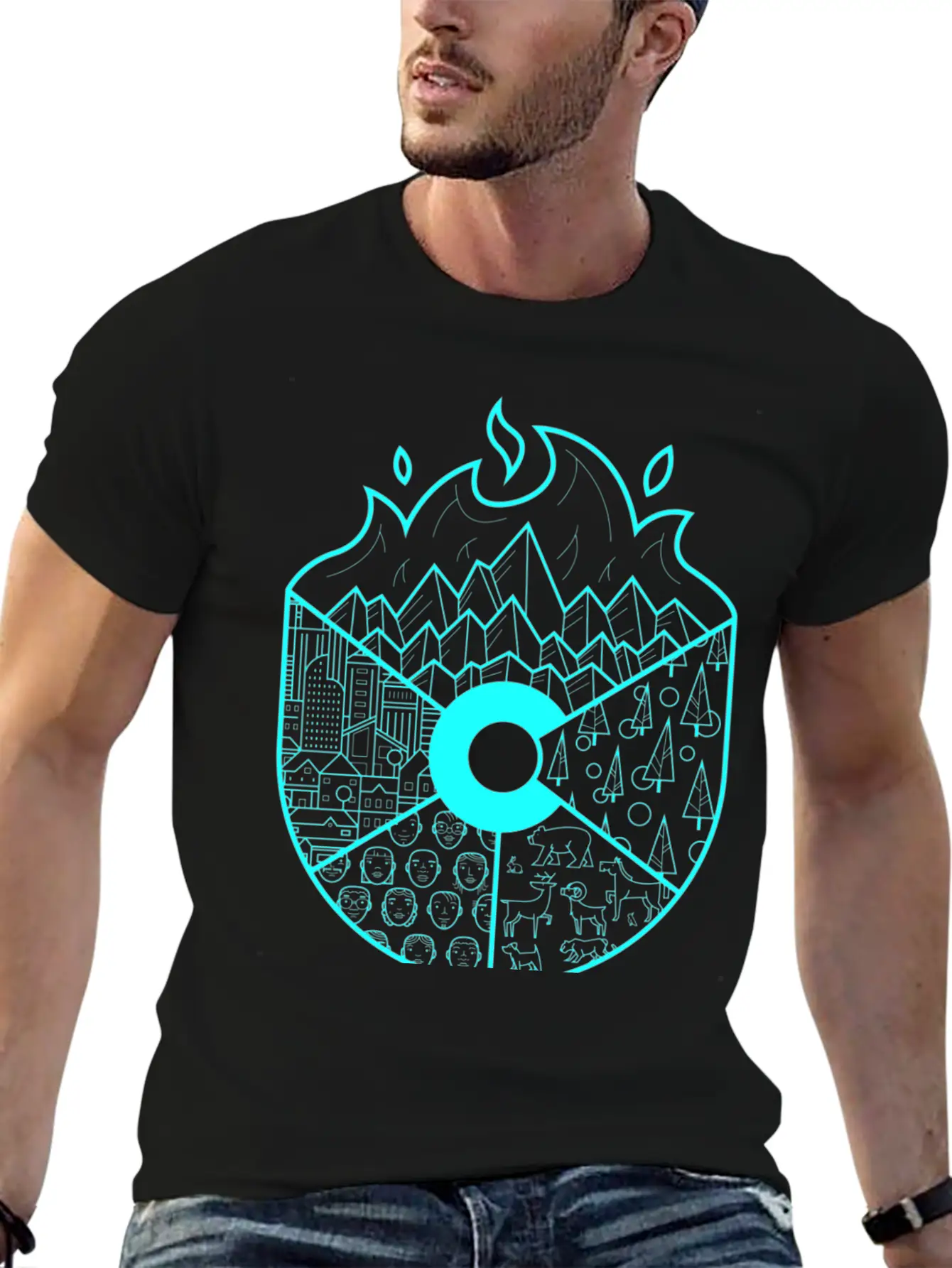 Fire Unisex Short Sleeve Soft Cotton T-Shirt – Casual Everyday Wear
