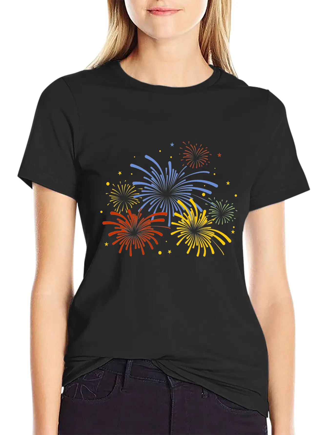 Fire Work New Year Stylish Everyday T-Shirt – Unisex Basic Cotton Tee