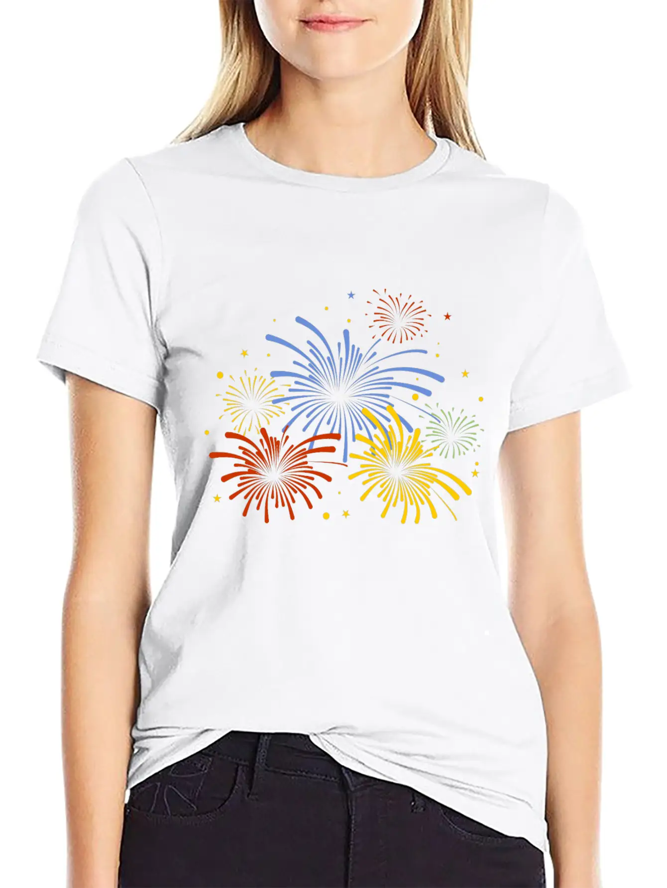 Fire Work New Year Stylish Everyday T-Shirt – Unisex Basic Cotton Tee