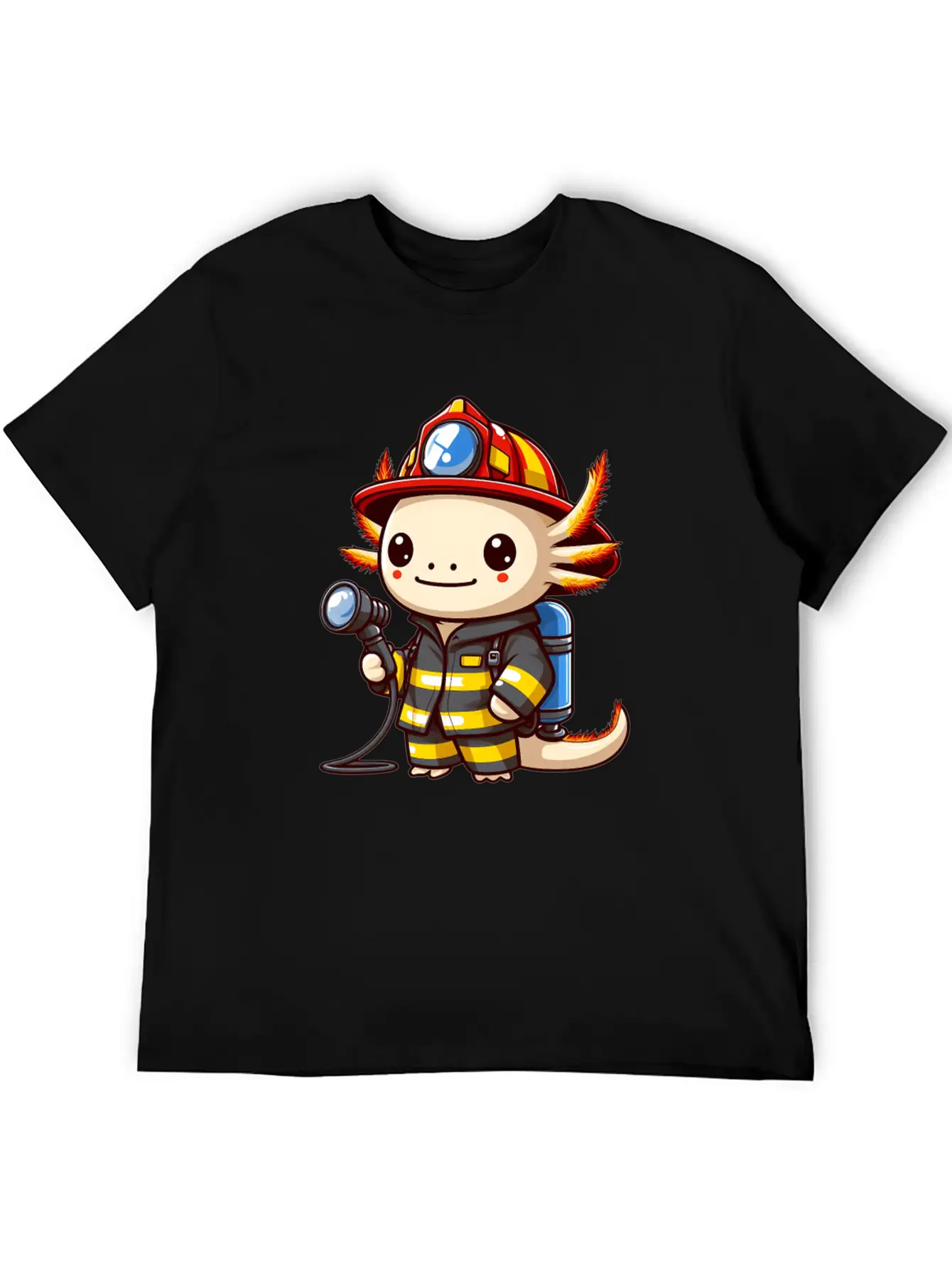Firefighter Axolotl Timeless Short Sleeve Tee – Comfy And Minimalist Design