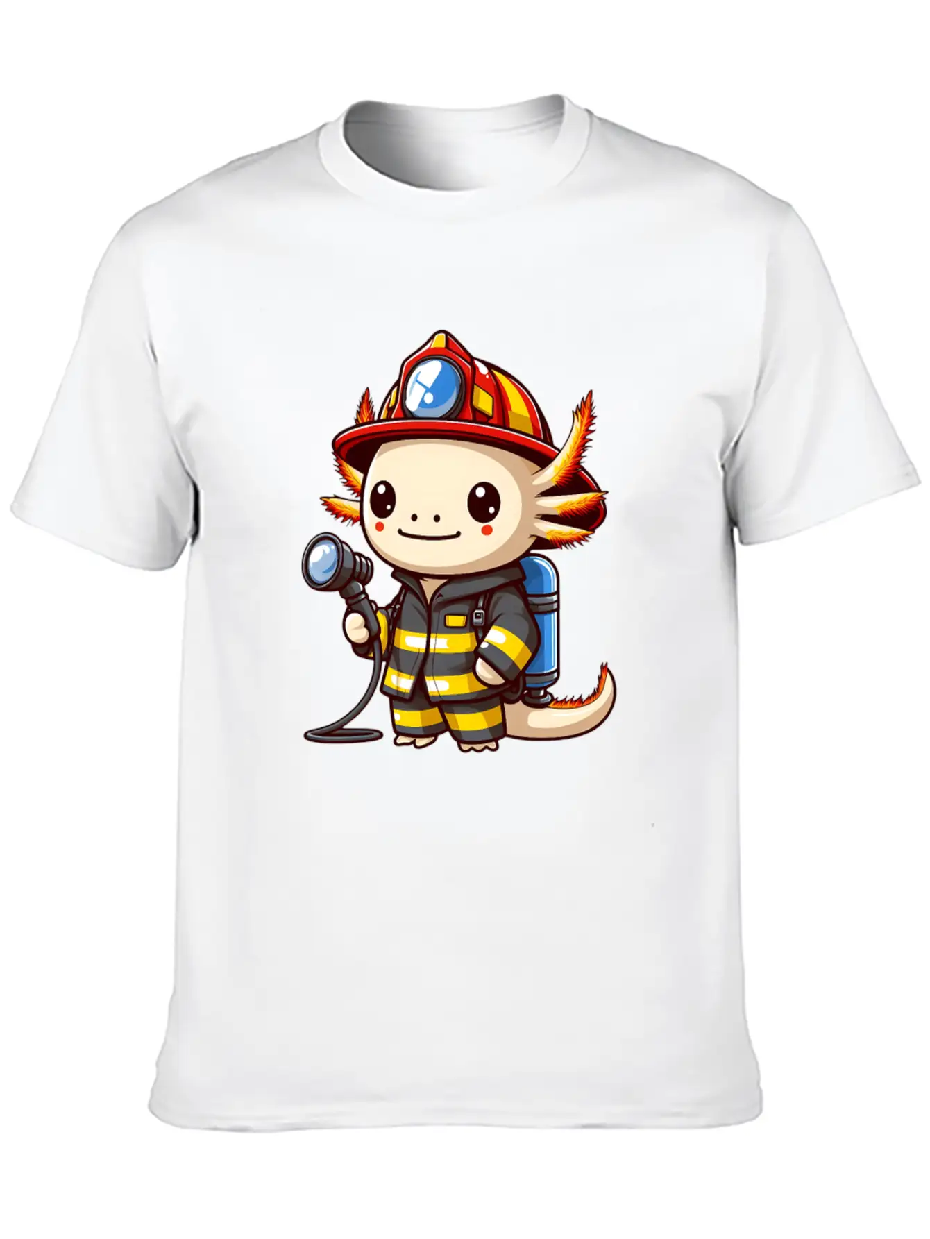 Firefighter Axolotl Timeless Short Sleeve Tee – Comfy And Minimalist Design