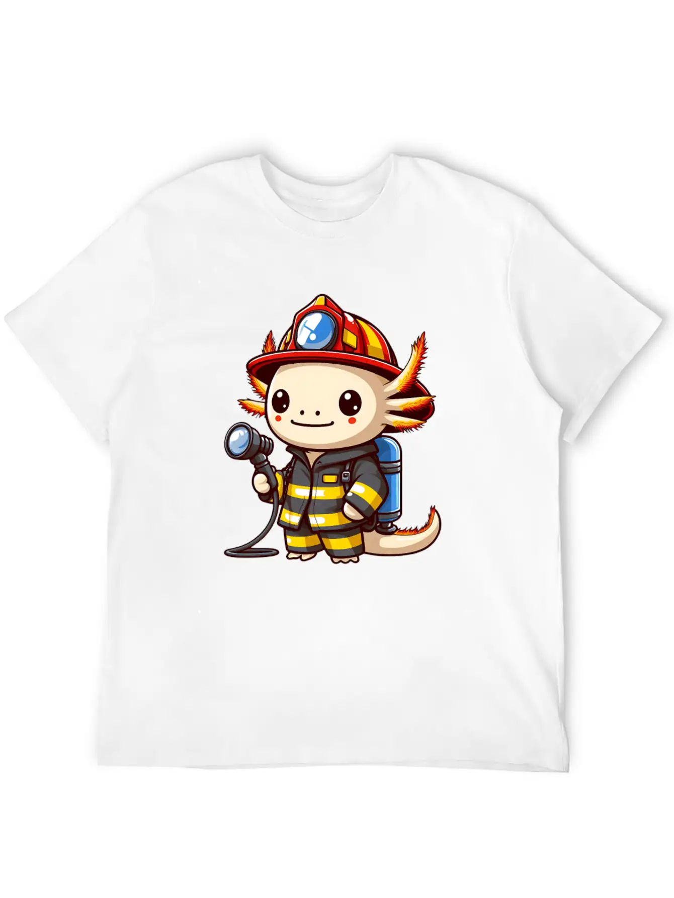 Firefighter Axolotl Timeless Short Sleeve Tee – Comfy And Minimalist Design