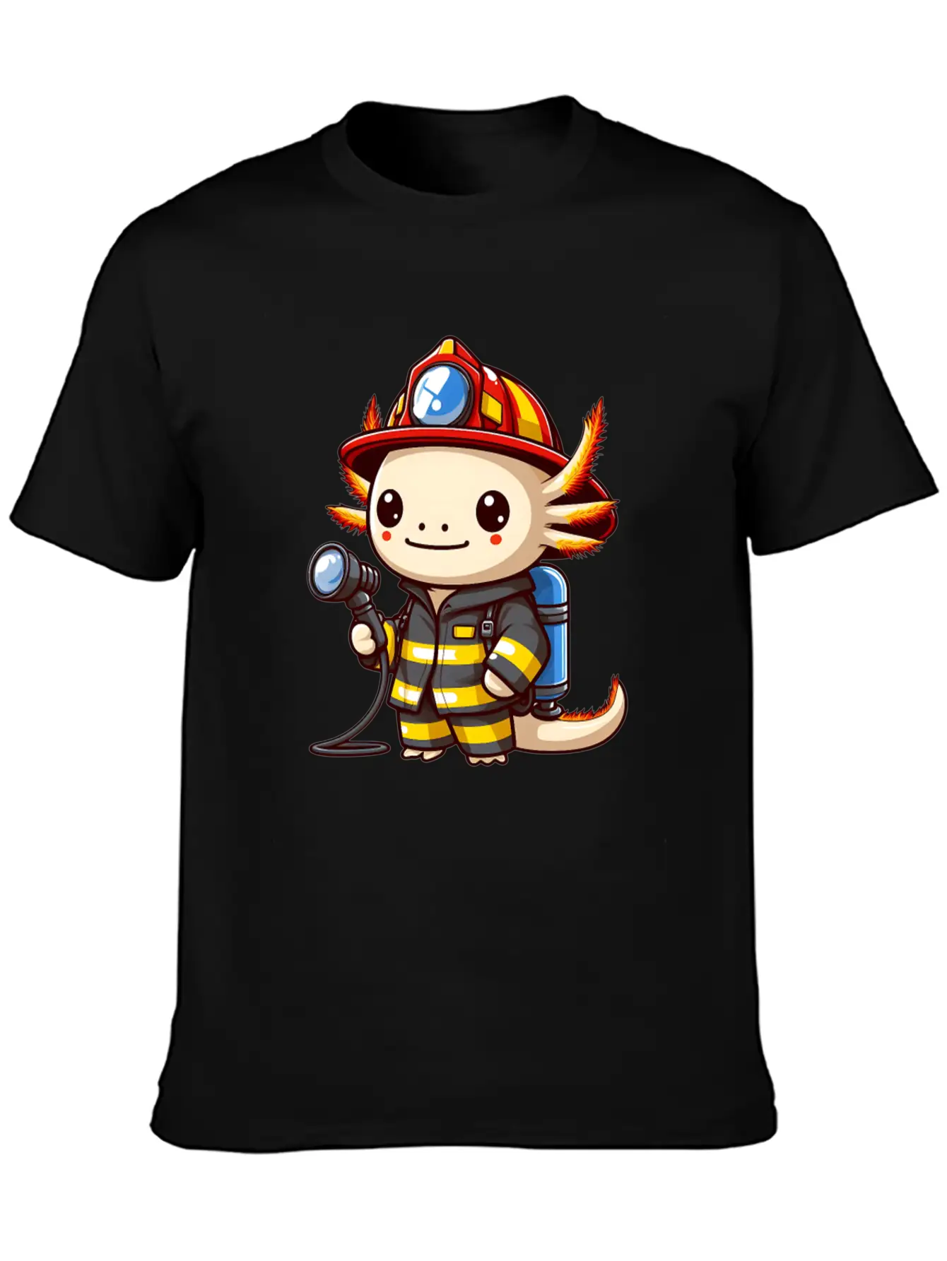 Firefighter Axolotl Timeless Short Sleeve Tee – Comfy And Minimalist Design