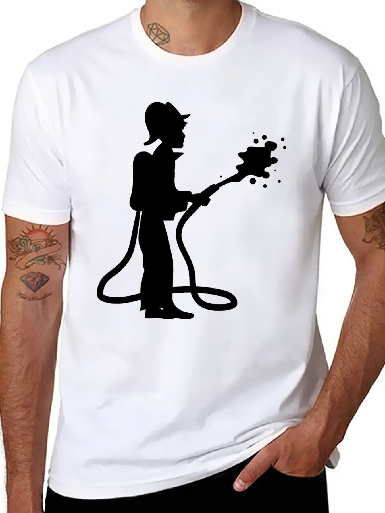 Firefighter Fireman Fire Hydrant Flame Unisex Short Sleeve Soft Cotton T-Shirt – Casual Everyday Wear