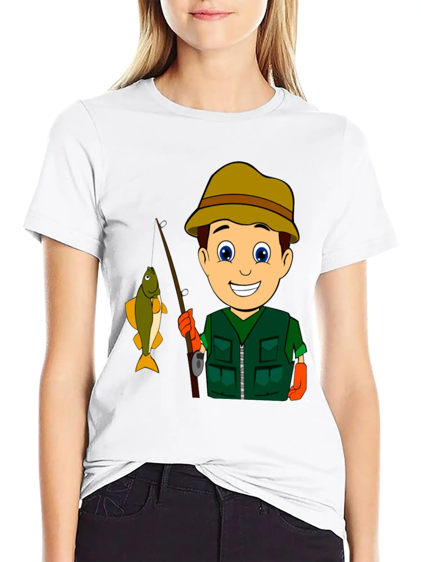 Fisher Fishing Angler Angeln Fischen Basic Graphic T-Shirt – Daily Comfort In Soft Cotton