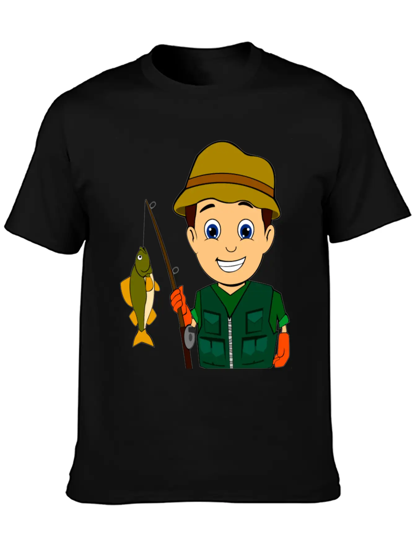 Fisher Fishing Angler Angeln Fischen Basic Graphic T-Shirt – Daily Comfort In Soft Cotton