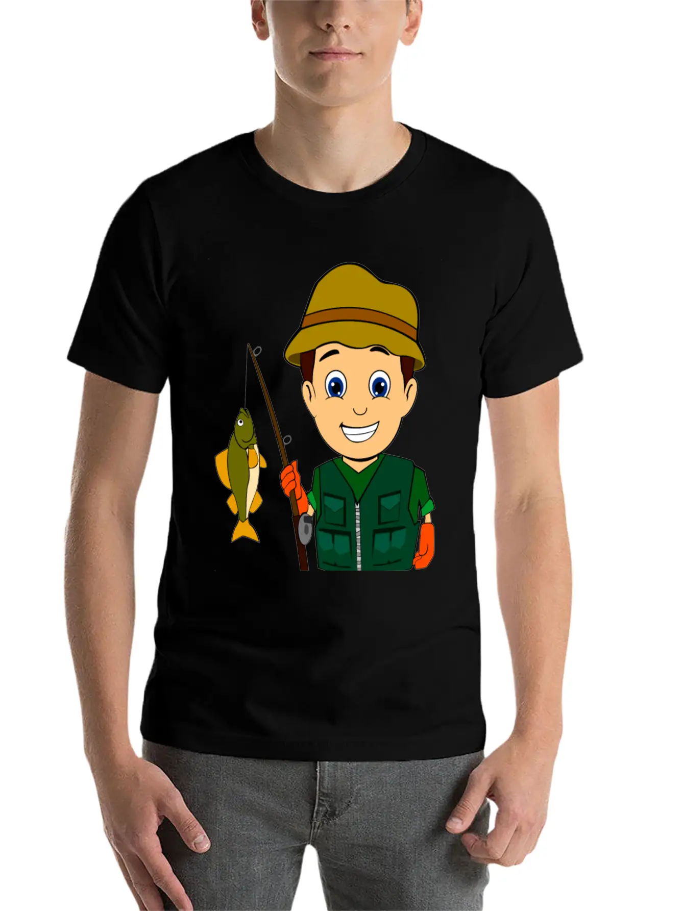 Fisher Fishing Angler Angeln Fischen Basic Graphic T-Shirt – Daily Comfort In Soft Cotton