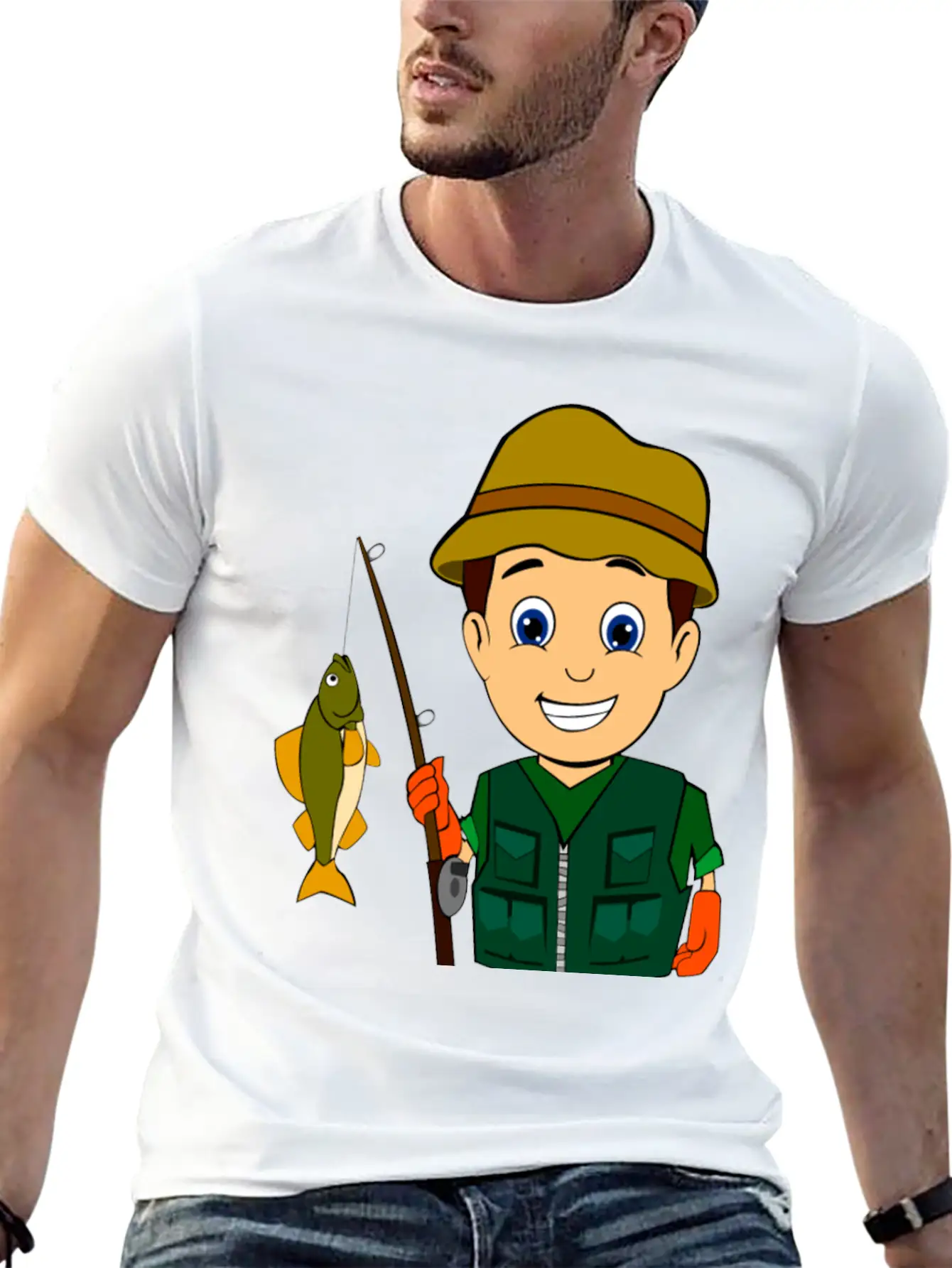 Fisher Fishing Angler Angeln Fischen Basic Graphic T-Shirt – Daily Comfort In Soft Cotton