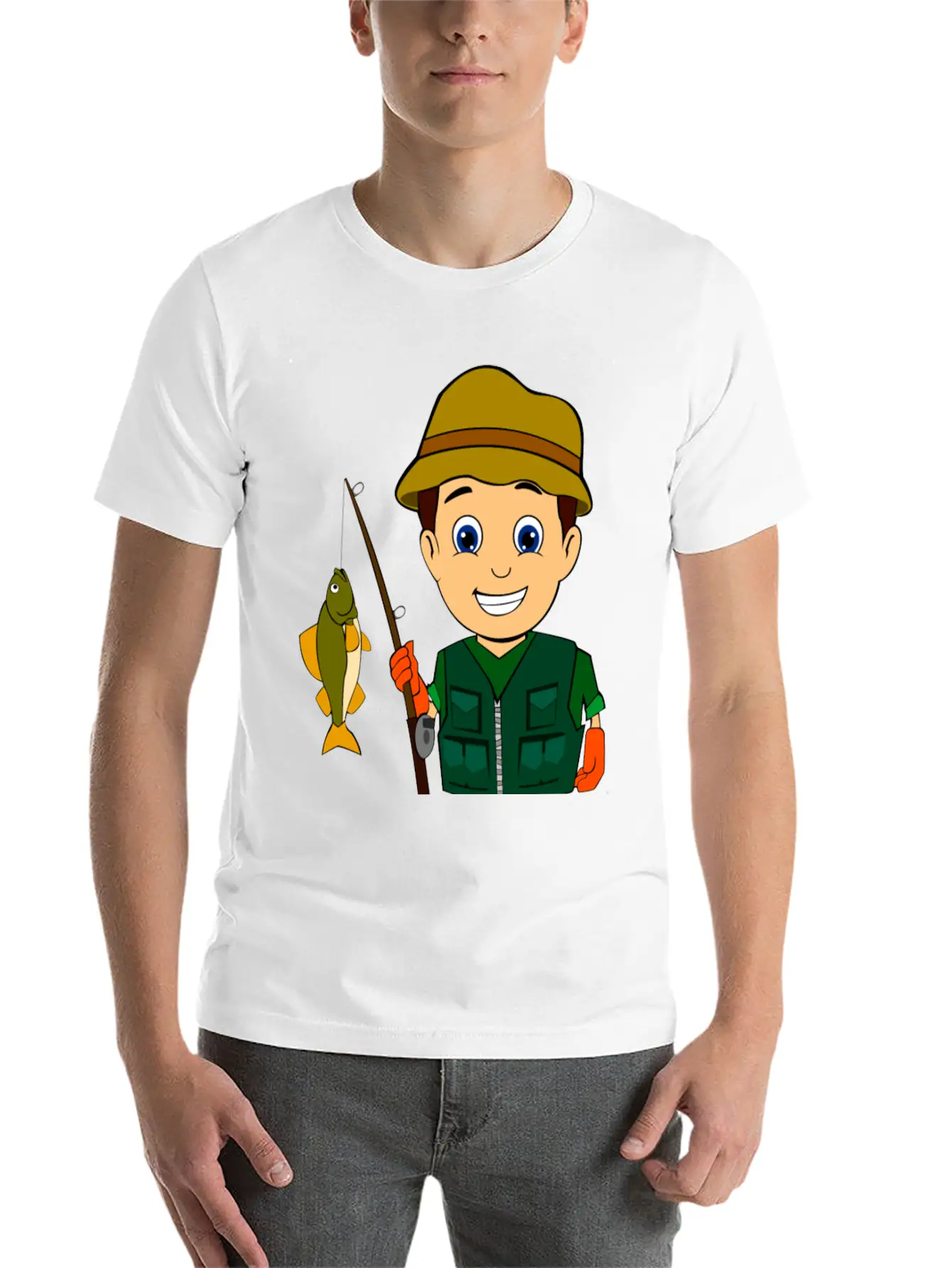 Fisher Fishing Angler Angeln Fischen Basic Graphic T-Shirt – Daily Comfort In Soft Cotton