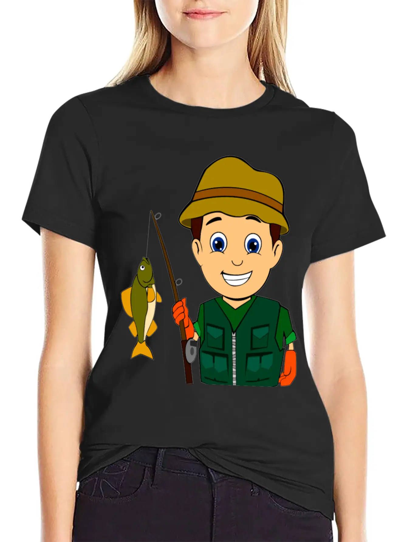 Fisher Fishing Angler Angeln Fischen Basic Graphic T-Shirt – Daily Comfort In Soft Cotton