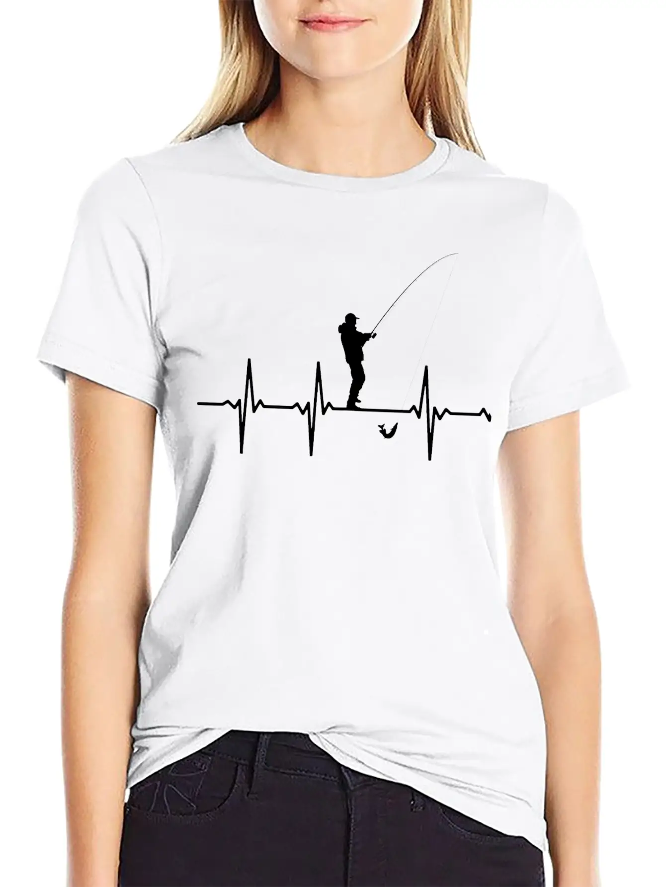 Fisherman - Fisherman Hearbeat T-shirt For Fishe Unisex Short Sleeve Soft Cotton T-Shirt – Casual Everyday Wear
