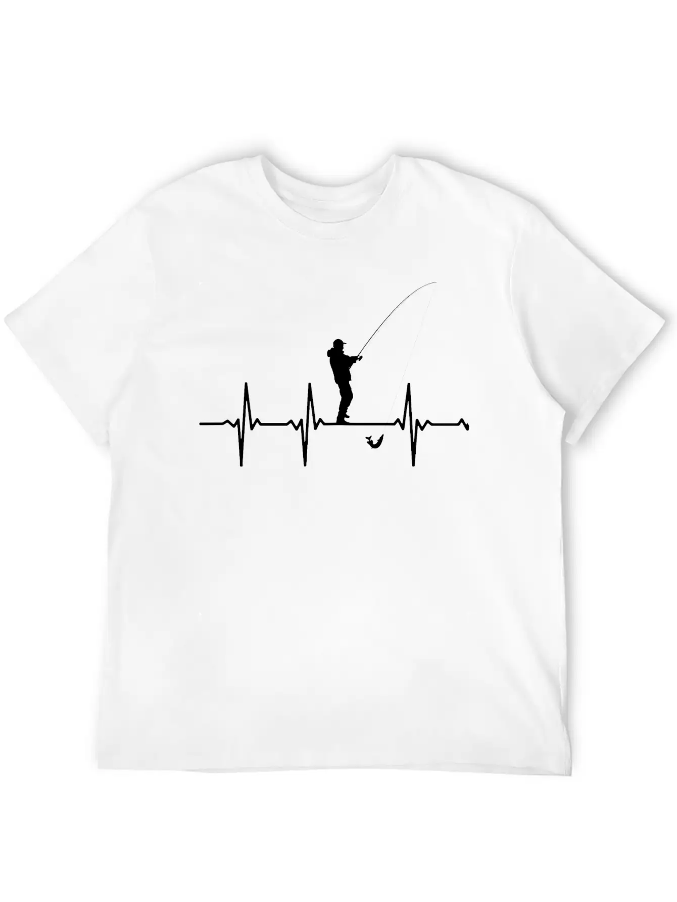 Fisherman - Fisherman Hearbeat T-shirt For Fishe Unisex Short Sleeve Soft Cotton T-Shirt – Casual Everyday Wear