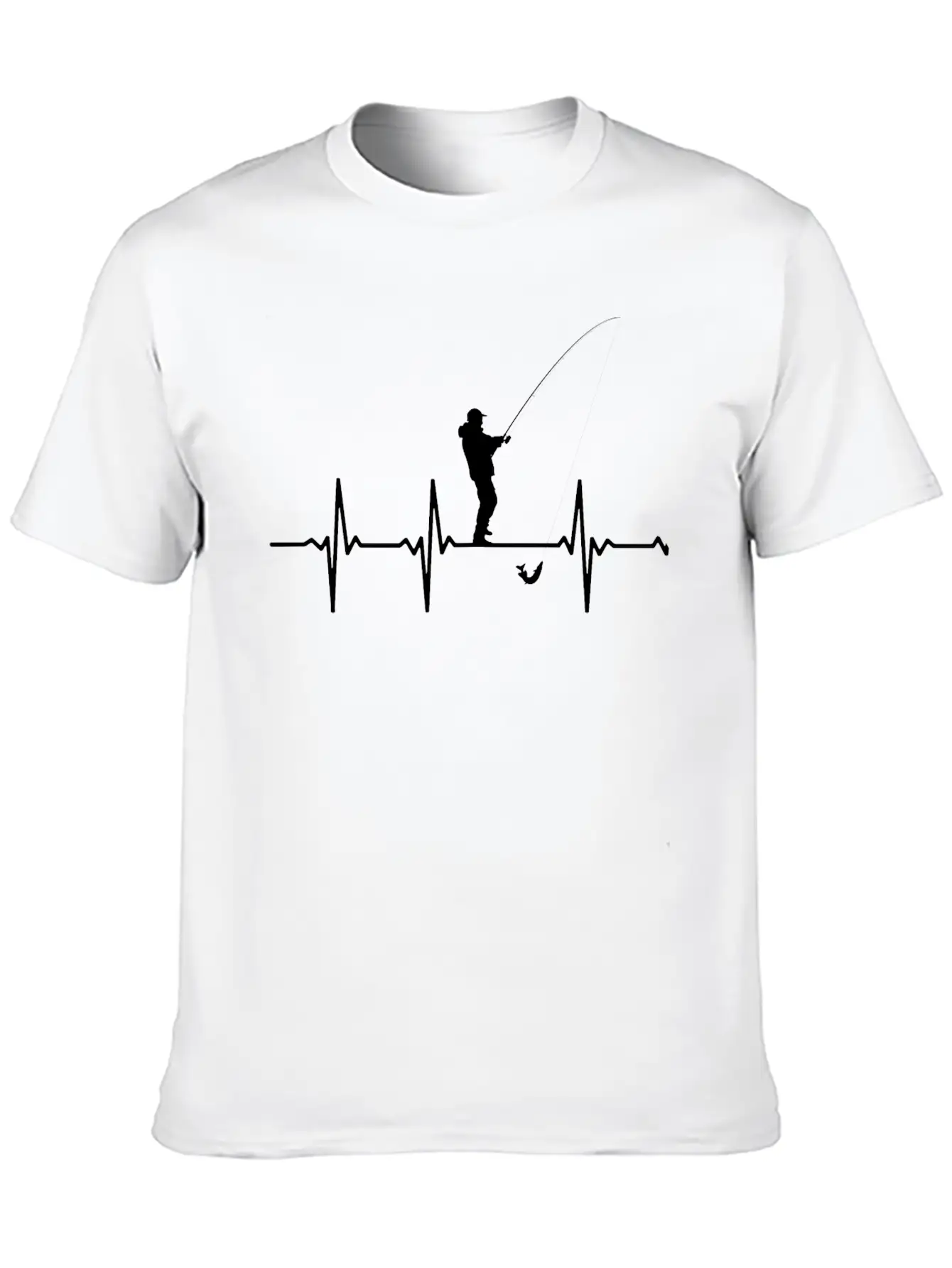 Fisherman - Fisherman Hearbeat T-shirt For Fishe Unisex Short Sleeve Soft Cotton T-Shirt – Casual Everyday Wear