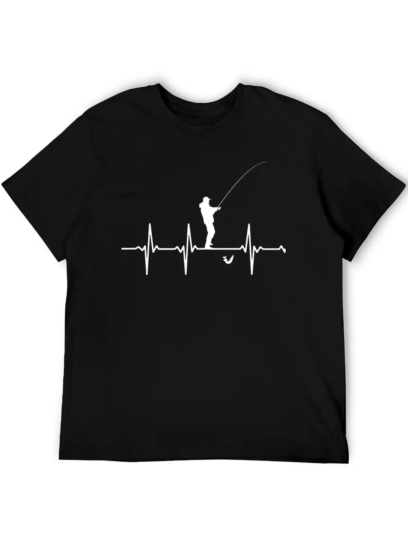 Fisherman - Fisherman Hearbeat T-shirt For Fishe Unisex Short Sleeve Soft Cotton T-Shirt – Casual Everyday Wear