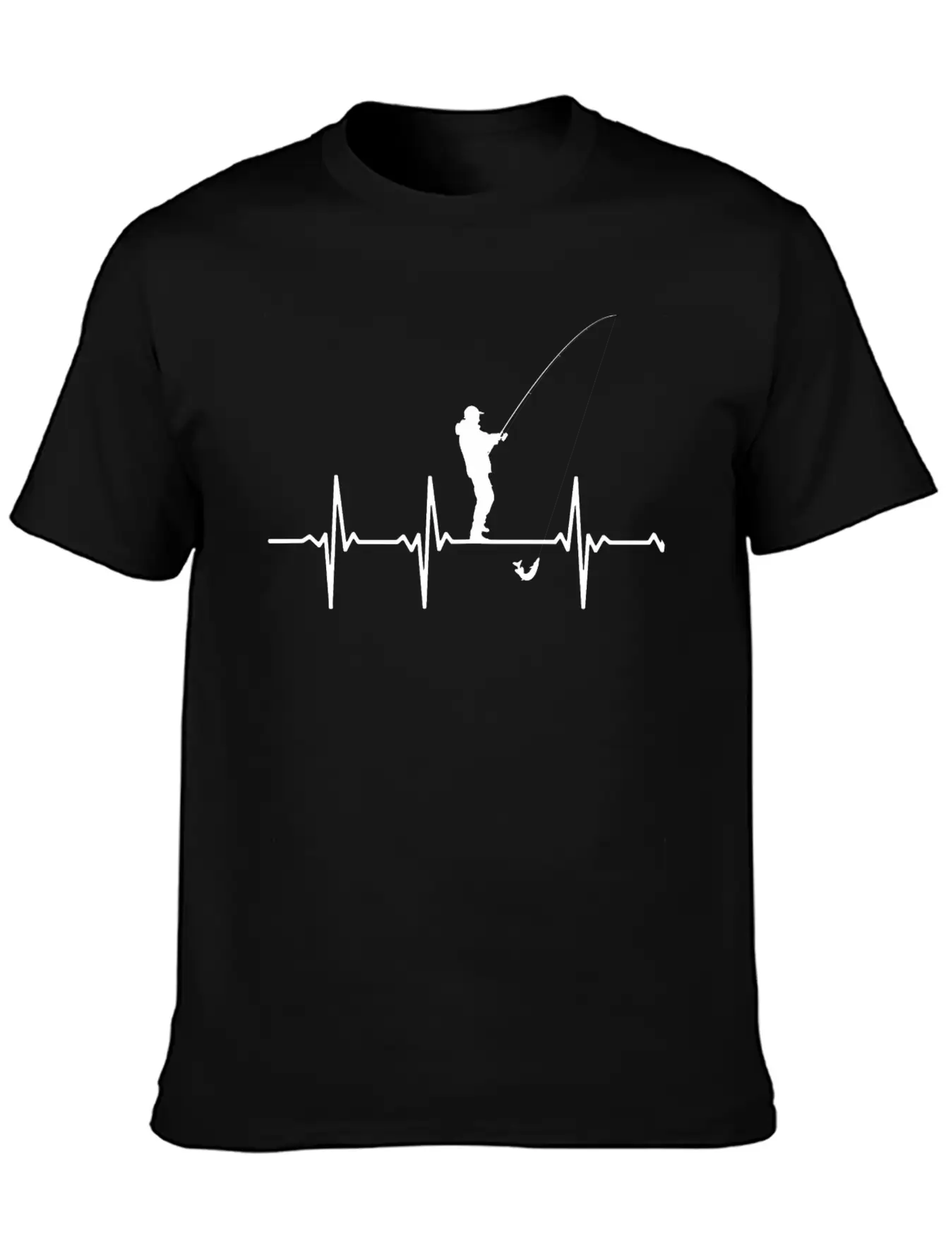 Fisherman - Fisherman Hearbeat T-shirt For Fishe Unisex Short Sleeve Soft Cotton T-Shirt – Casual Everyday Wear