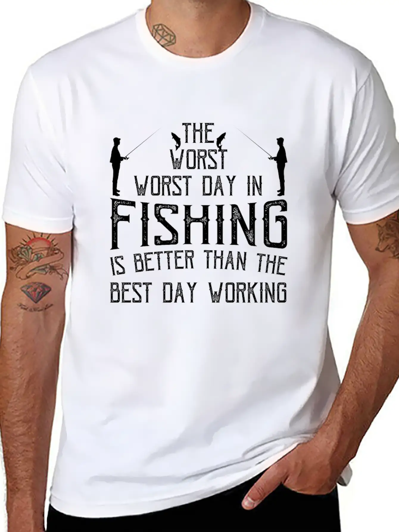 Fishing Angler Fish Fishing Fishing Lake Essential Unisex Summer Tee – Soft Cotton Casual Fit