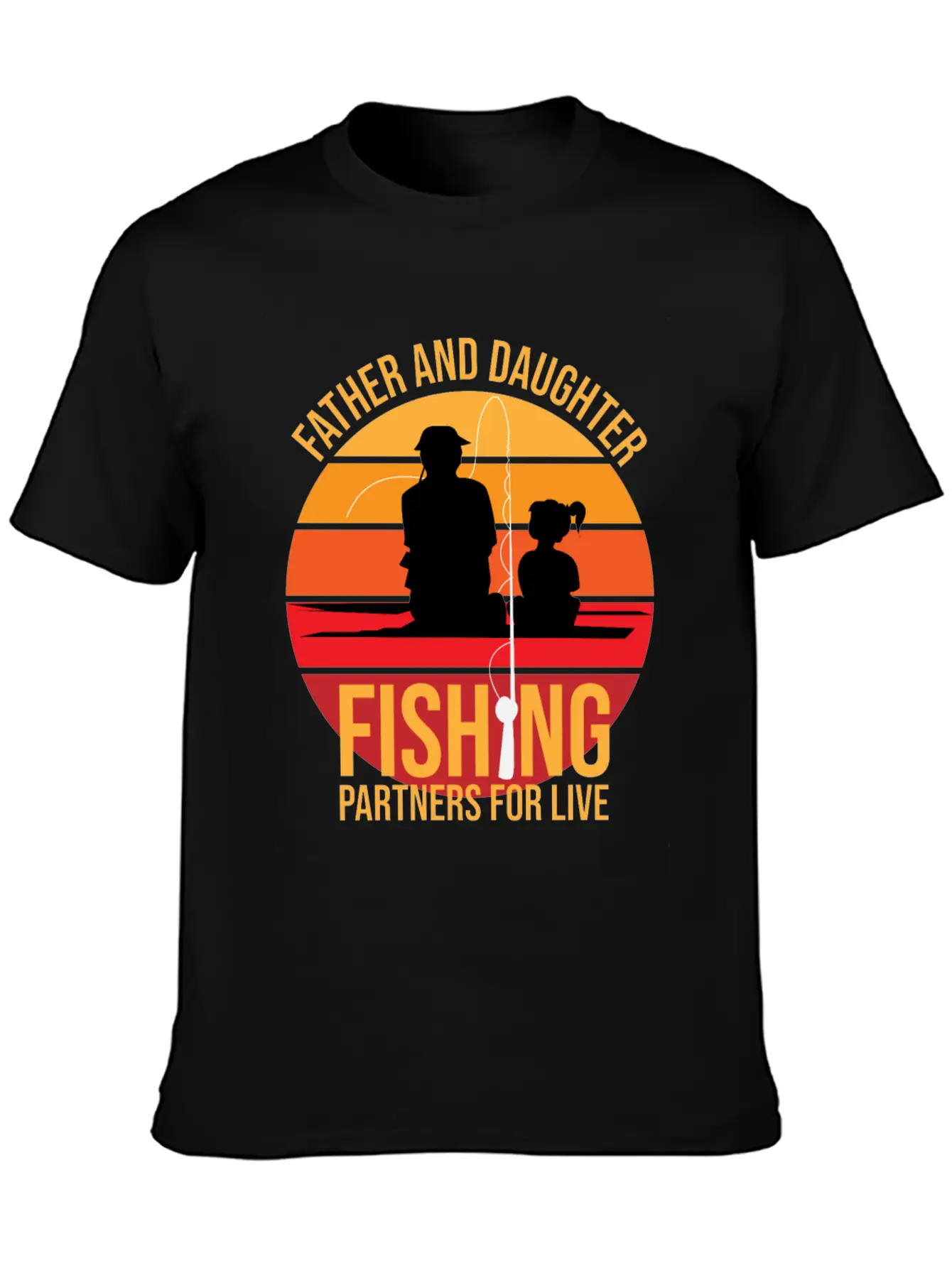 Fishing Father And Daughter Fishing Partners For L Unisex Short Sleeve Soft Cotton T-Shirt – Casual Everyday Wear