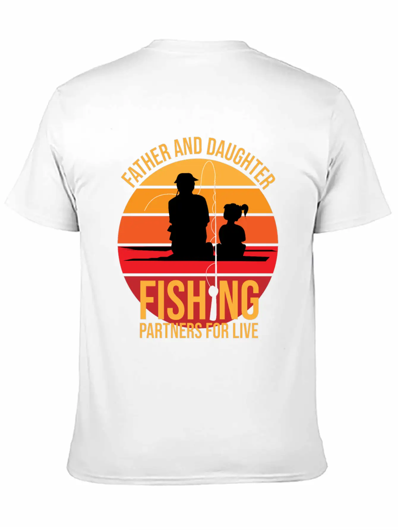 Fishing Father And Daughter Fishing Partners For L Unisex Short Sleeve Soft Cotton T-Shirt – Casual Everyday Wear