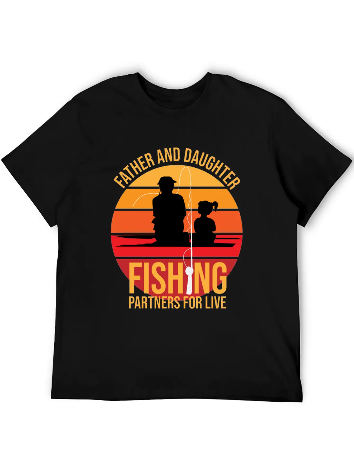 Fishing Father And Daughter Fishing Partners For L Unisex Short Sleeve Soft Cotton T-Shirt – Casual Everyday Wear
