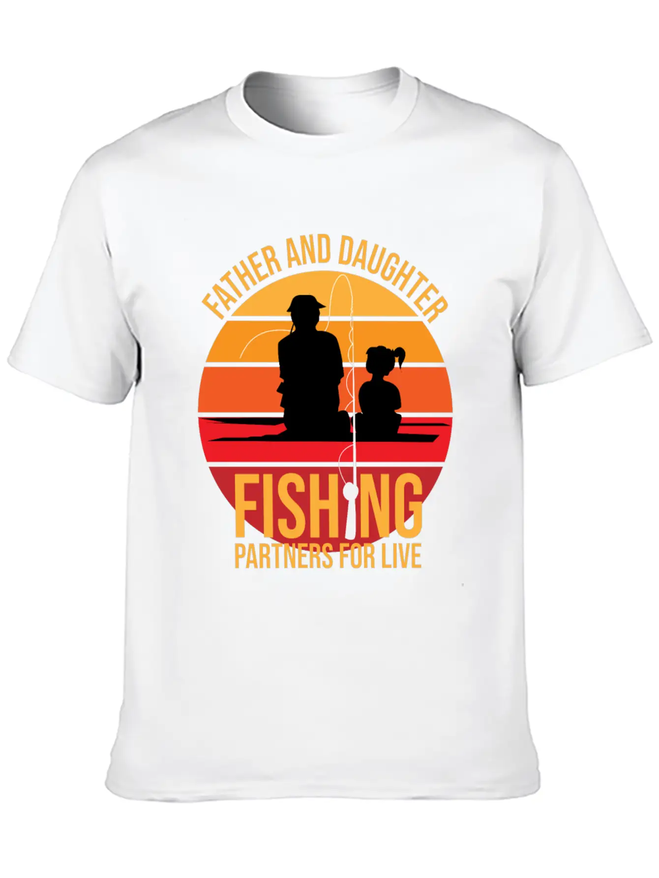 Fishing Father And Daughter Fishing Partners For L Unisex Short Sleeve Soft Cotton T-Shirt – Casual Everyday Wear