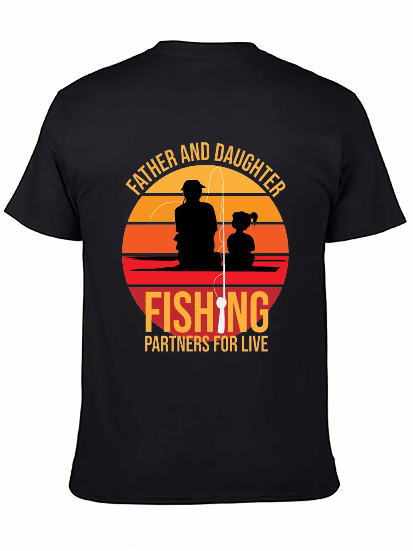 Fishing Father And Daughter Fishing Partners For L Unisex Short Sleeve Soft Cotton T-Shirt – Casual Everyday Wear