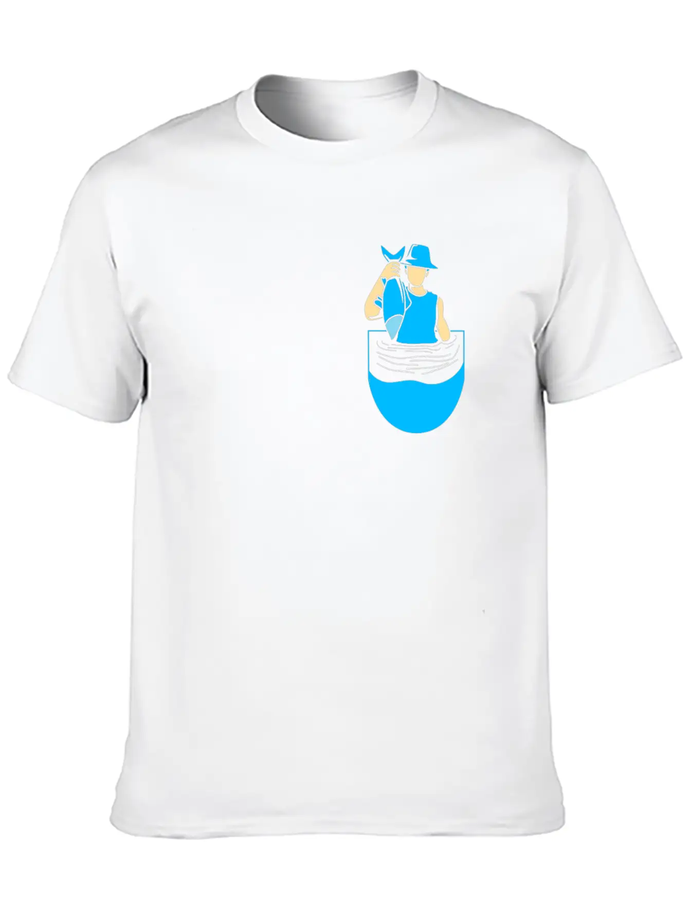 Fishing Funny Pocket Fisherman Fishing Lovers Fish Stylish Everyday T-Shirt – Unisex Basic Cotton Tee