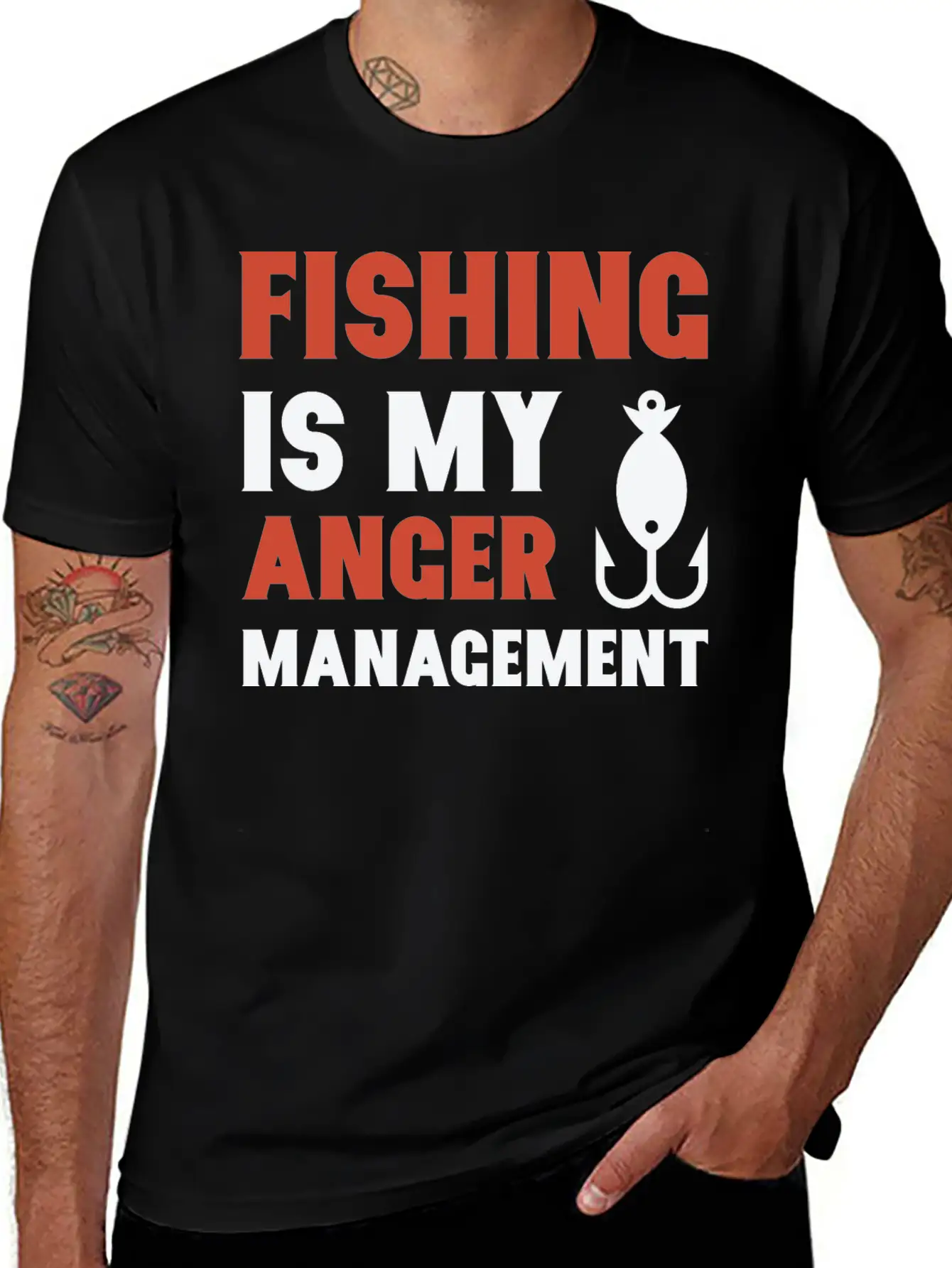 Fishing Is My Anger Management Essential Unisex Summer Tee – Soft Cotton Casual Fit