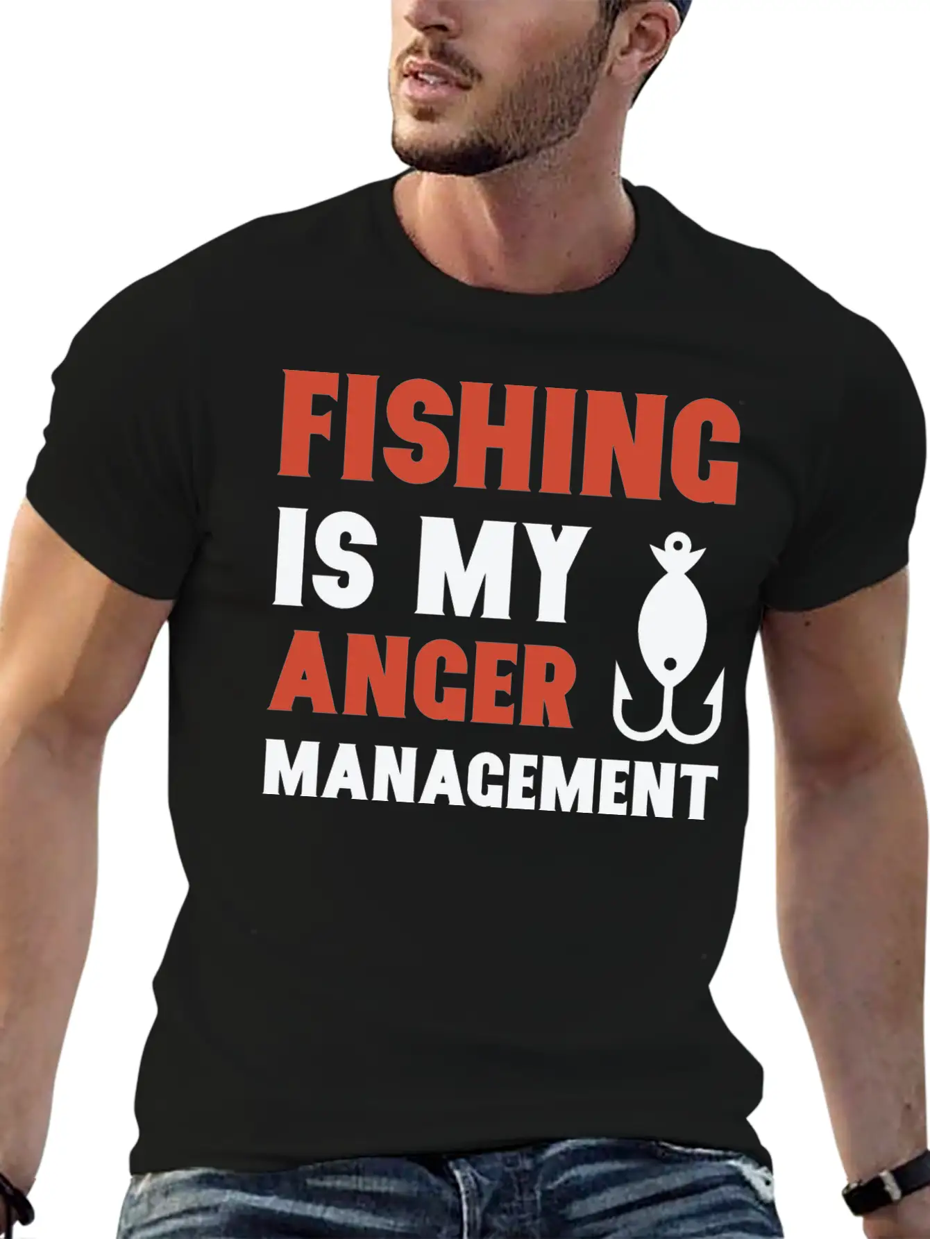 Fishing Is My Anger Management Essential Unisex Summer Tee – Soft Cotton Casual Fit