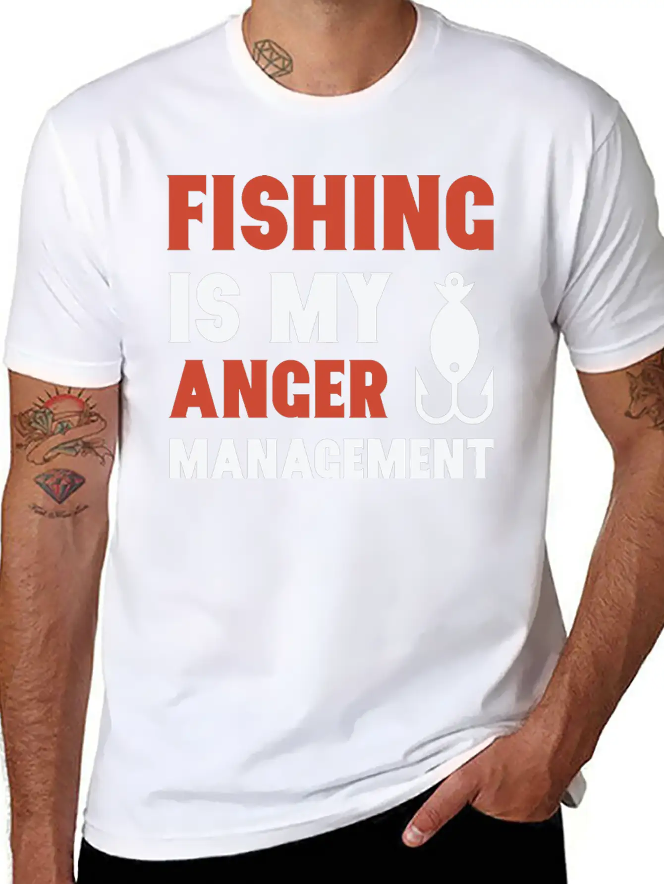 Fishing Is My Anger Management Essential Unisex Summer Tee – Soft Cotton Casual Fit
