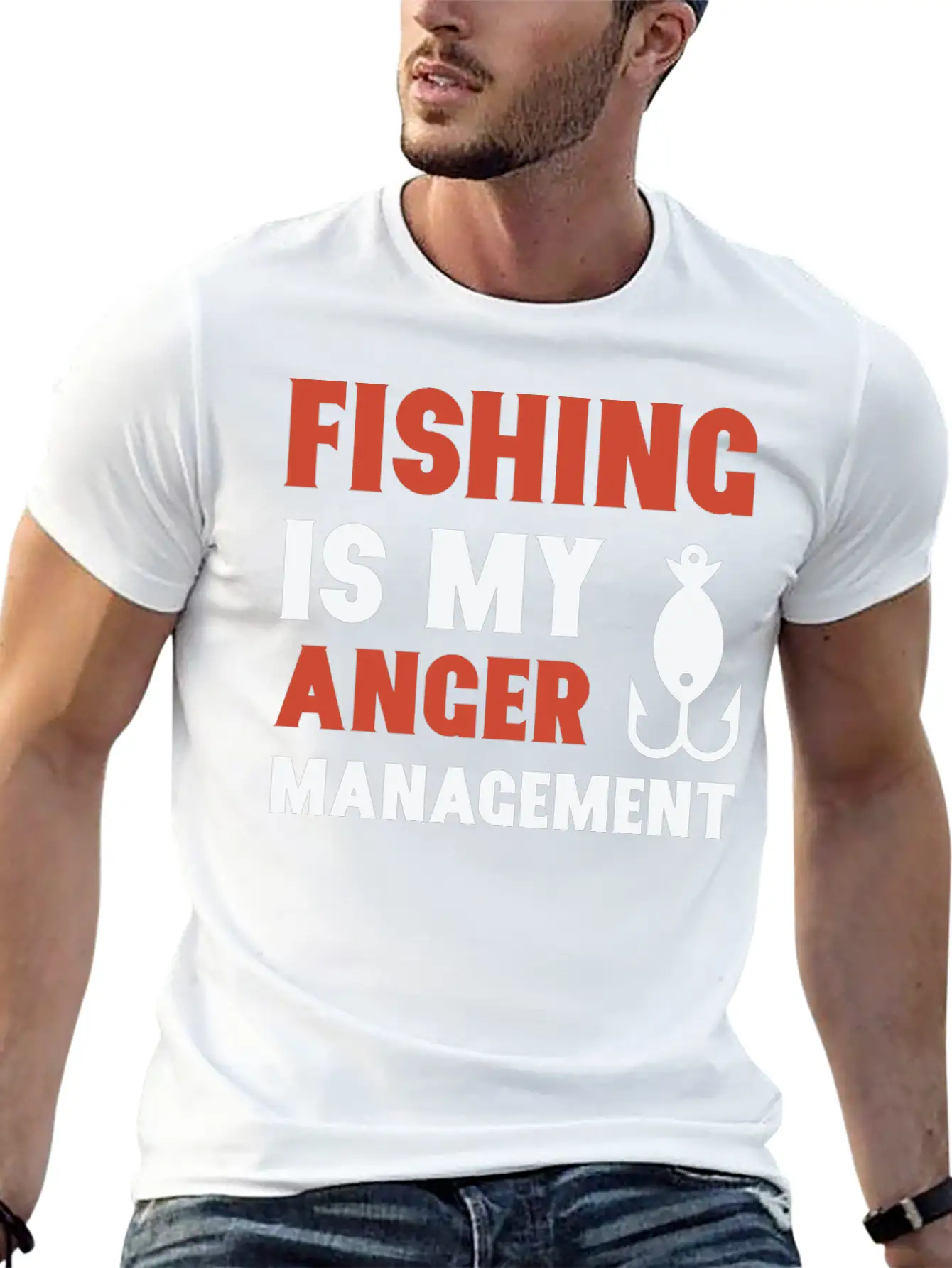 Fishing Is My Anger Management Essential Unisex Summer Tee – Soft Cotton Casual Fit