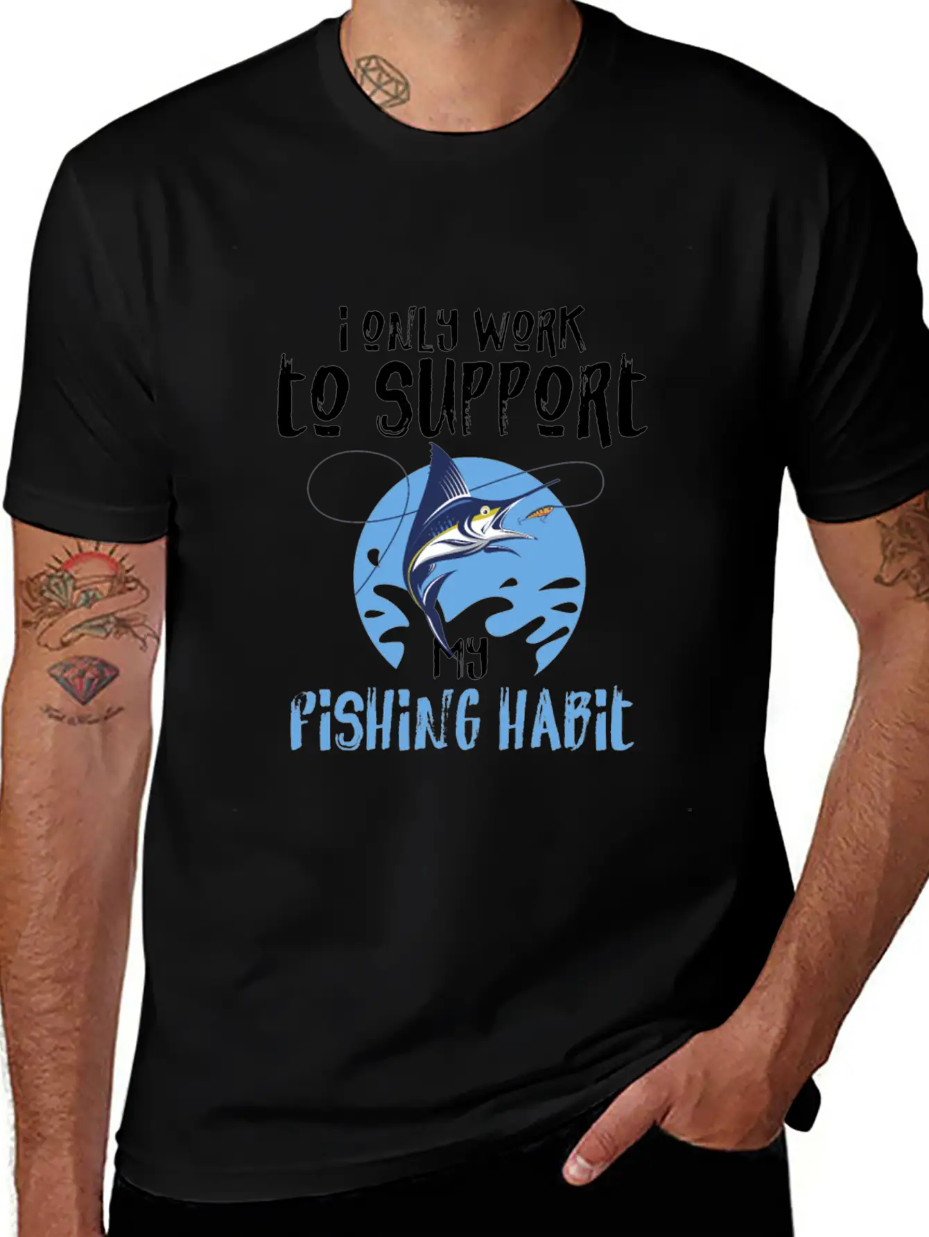 Fishing My Fishing Habit Basic Graphic T-Shirt – Daily Comfort In Soft Cotton