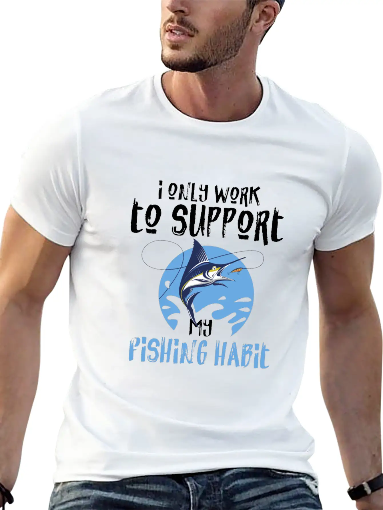 Fishing My Fishing Habit Basic Graphic T-Shirt – Daily Comfort In Soft Cotton