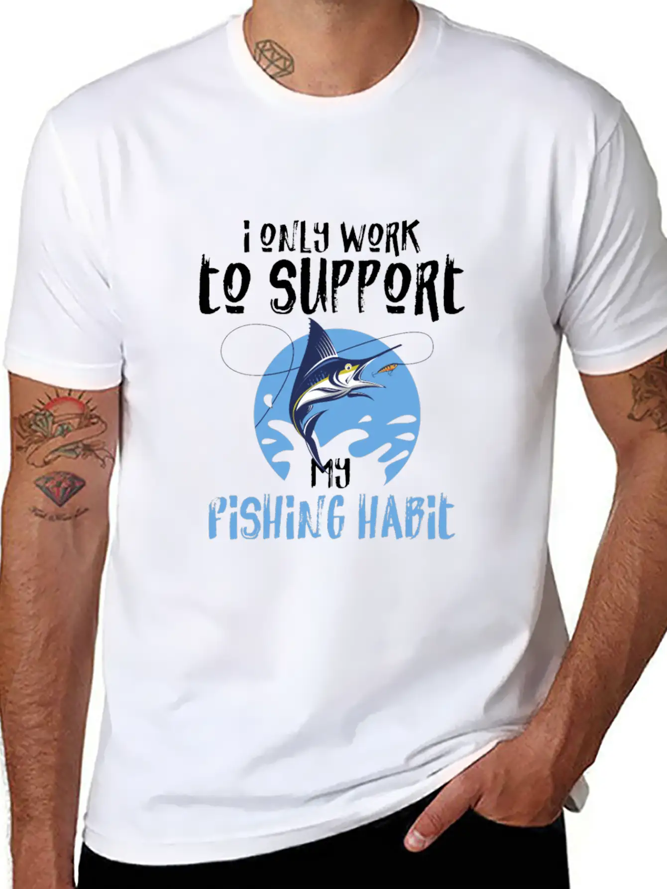 Fishing My Fishing Habit Basic Graphic T-Shirt – Daily Comfort In Soft Cotton
