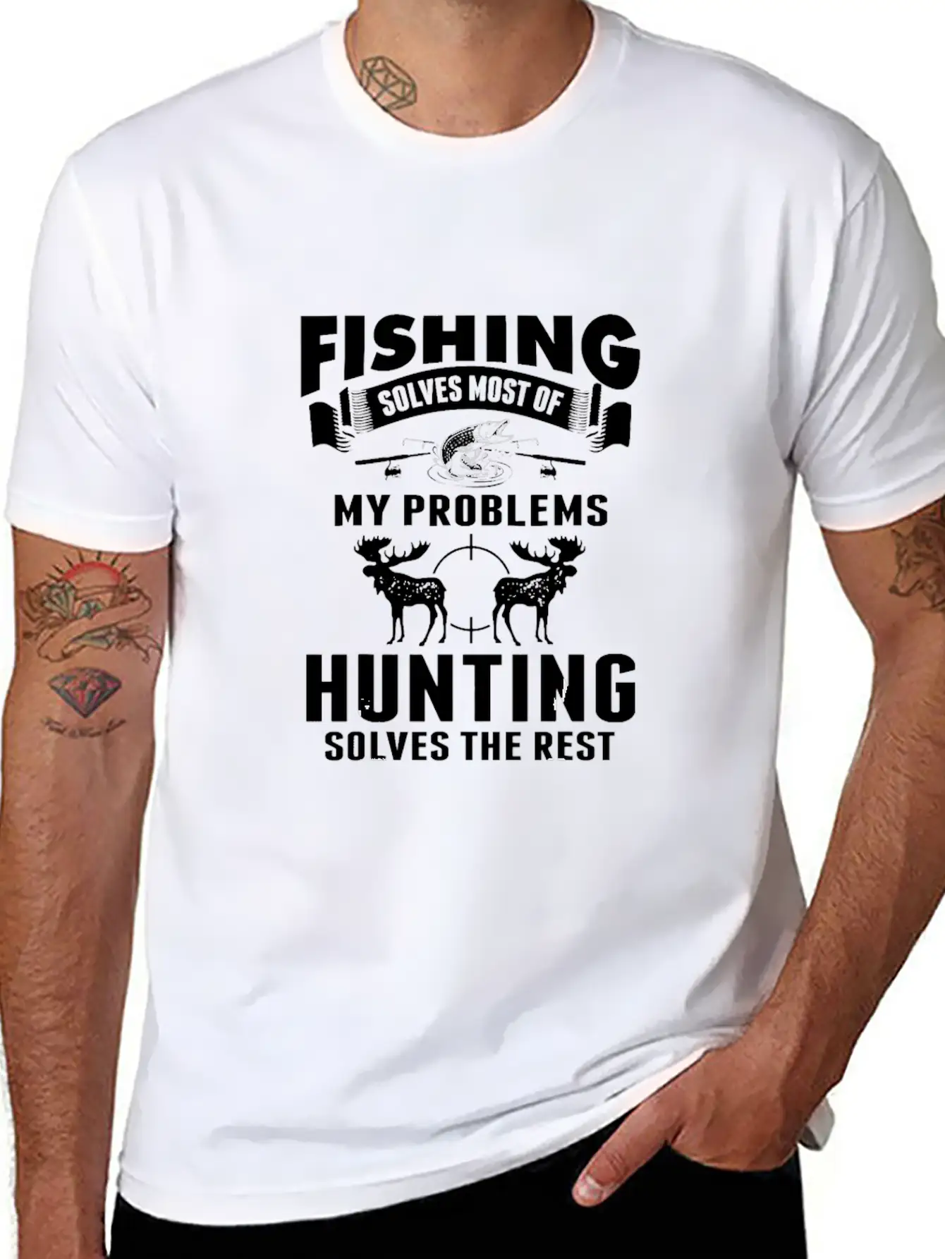 Fishing Solves Most Of My Problems Hunting The Timeless Short Sleeve Tee – Comfy And Minimalist Design
