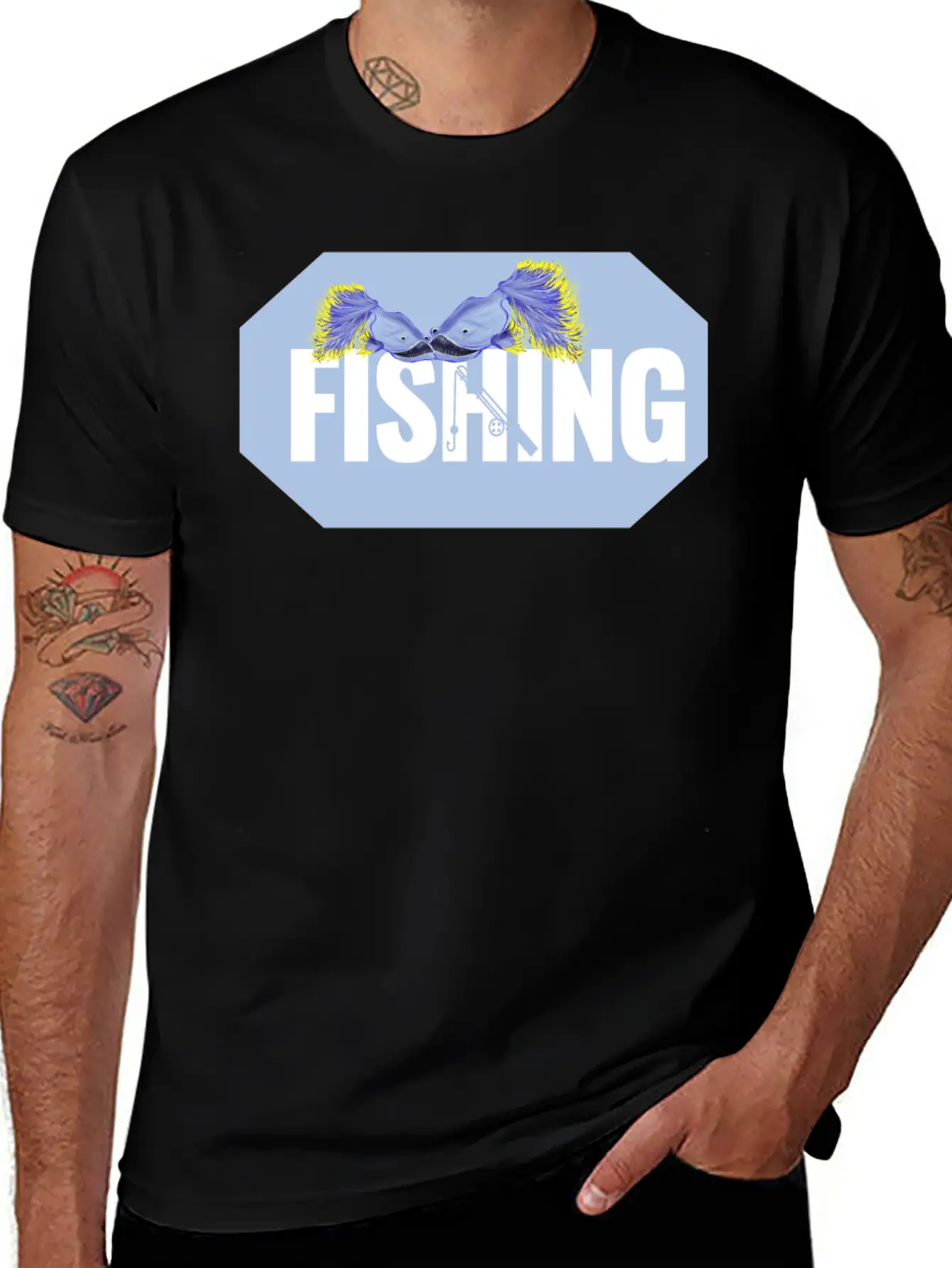 Fishing Thick Lettering Stylish Everyday T-Shirt – Unisex Basic Cotton Tee