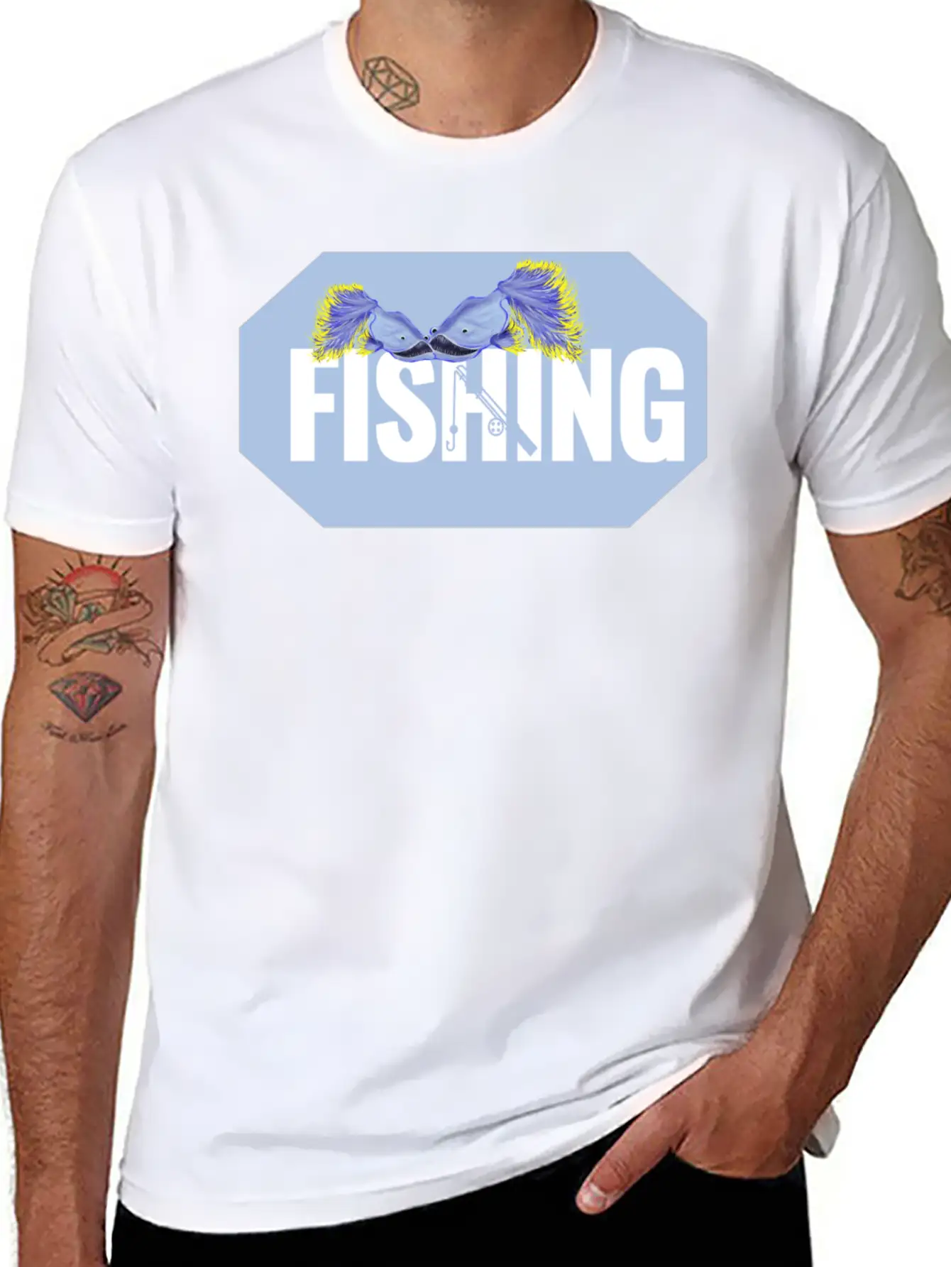 Fishing Thick Lettering Stylish Everyday T-Shirt – Unisex Basic Cotton Tee