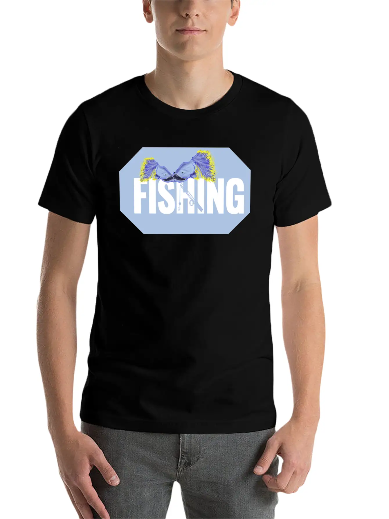 Fishing Thick Lettering Stylish Everyday T-Shirt – Unisex Basic Cotton Tee
