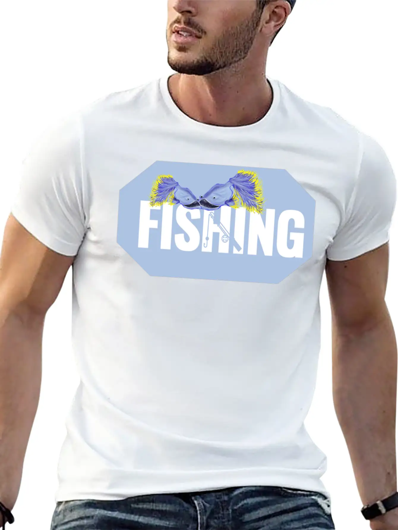 Fishing Thick Lettering Stylish Everyday T-Shirt – Unisex Basic Cotton Tee