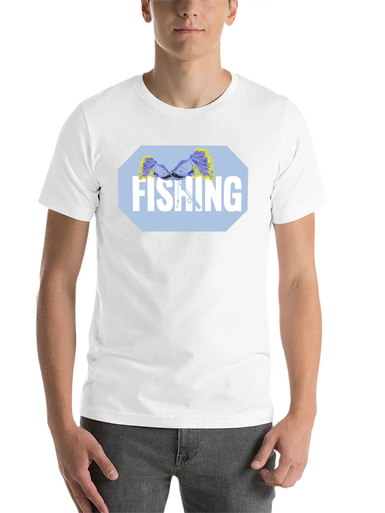 Fishing Thick Lettering Stylish Everyday T-Shirt – Unisex Basic Cotton Tee