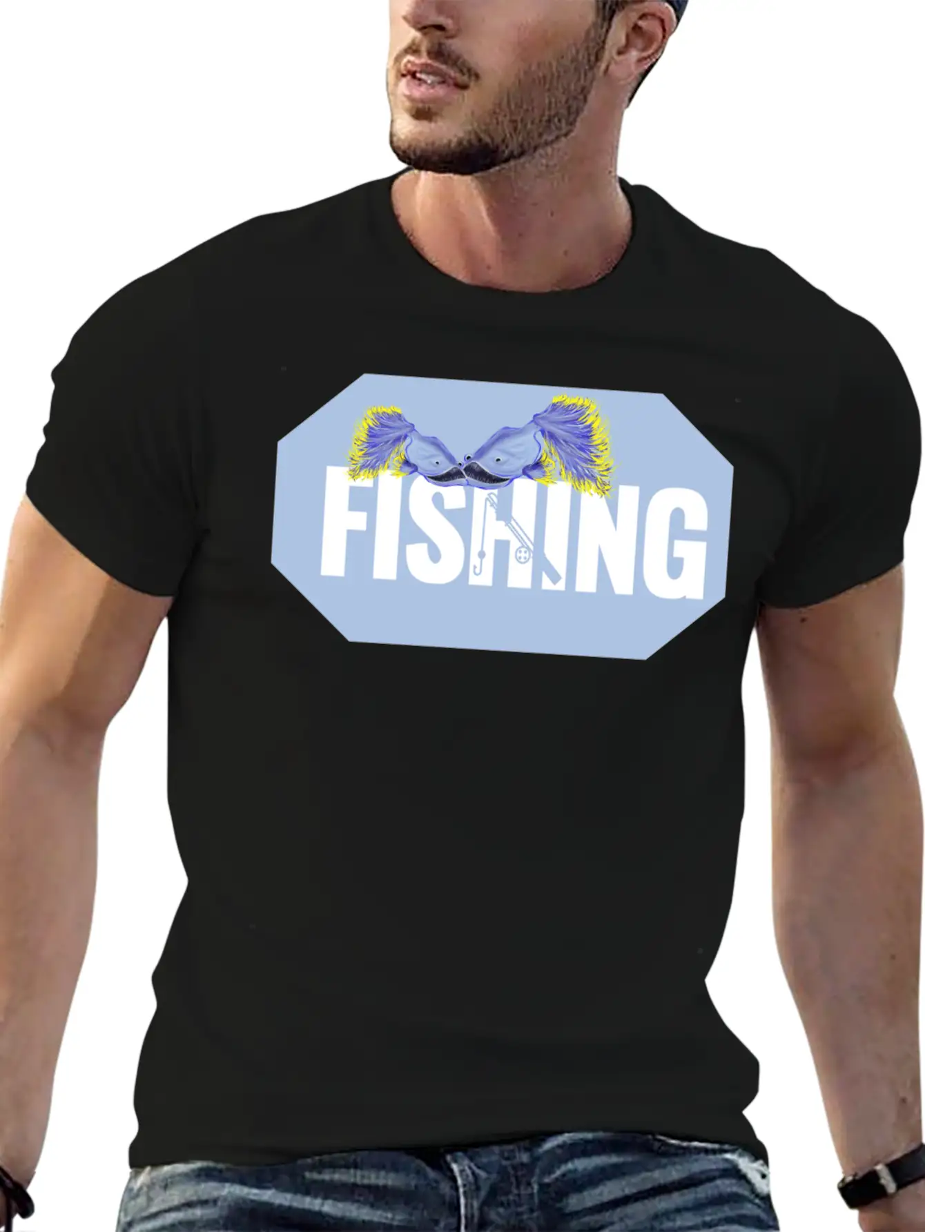 Fishing Thick Lettering Stylish Everyday T-Shirt – Unisex Basic Cotton Tee