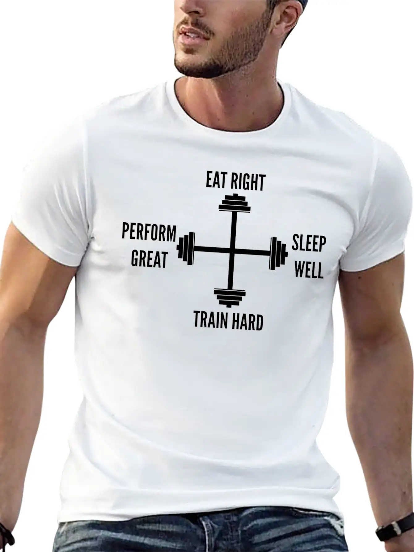 Fitness - Fitness Compass Unisex Short Sleeve Soft Cotton T-Shirt – Casual Everyday Wear