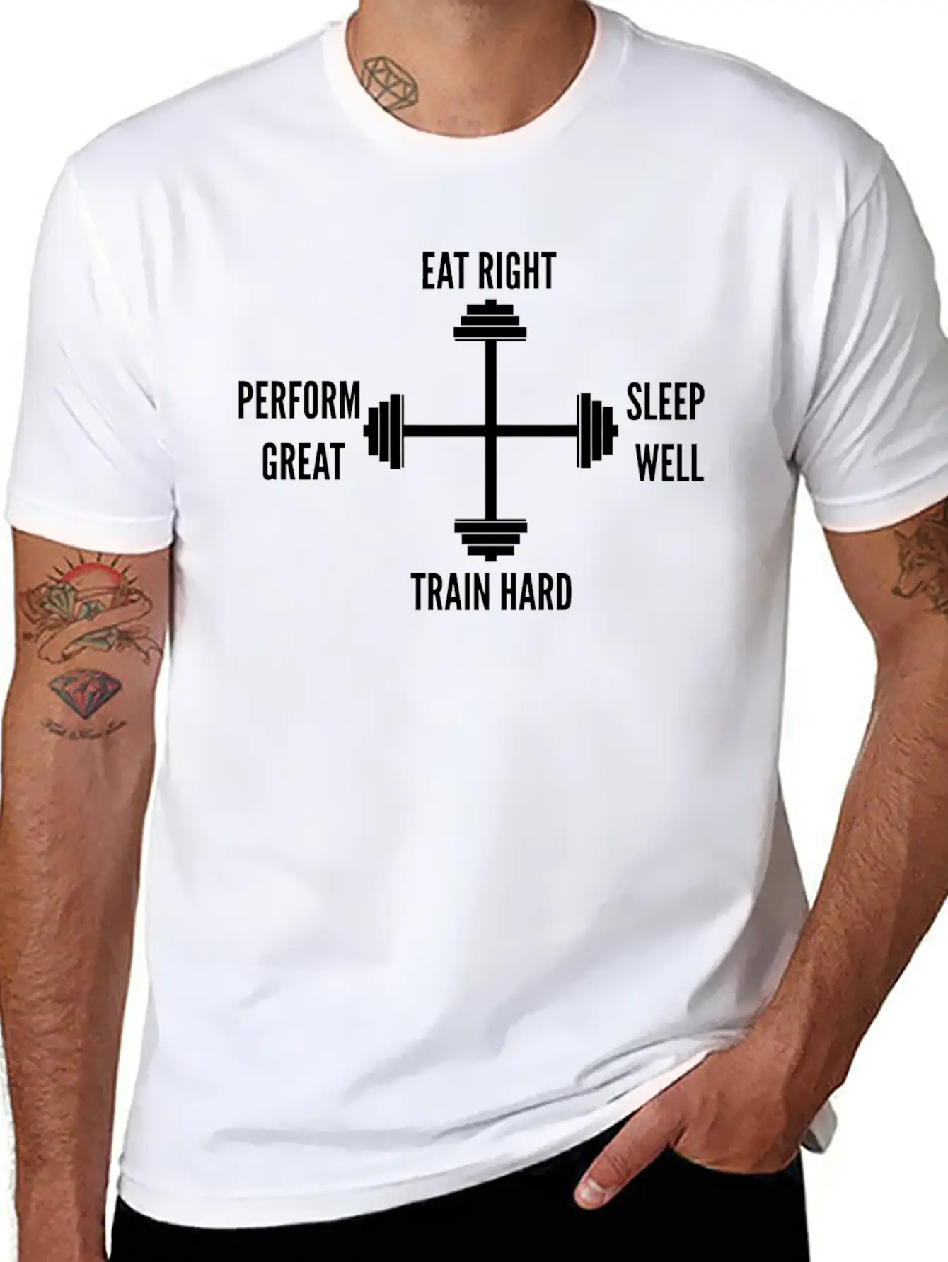 Fitness - Fitness Compass Unisex Short Sleeve Soft Cotton T-Shirt – Casual Everyday Wear