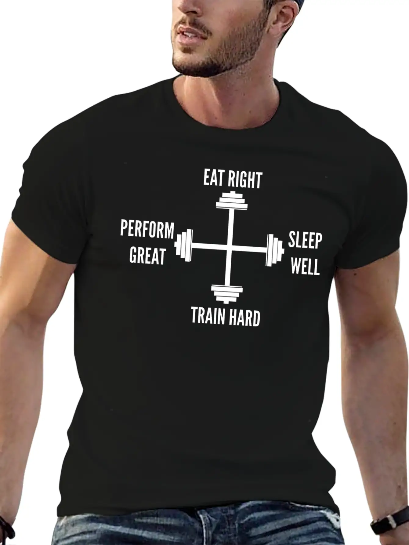 Fitness - Fitness Compass Unisex Short Sleeve Soft Cotton T-Shirt – Casual Everyday Wear