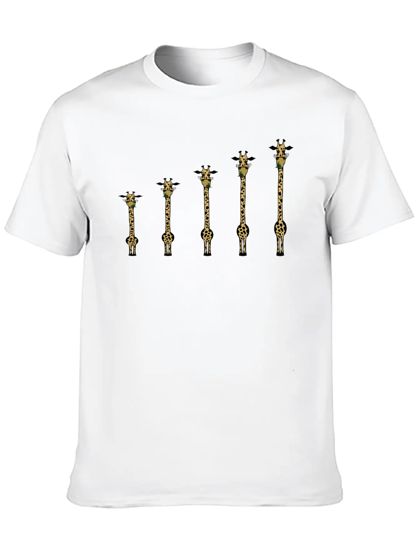Five Growing Giraffes Unisex Short Sleeve Soft Cotton T-Shirt – Casual Everyday Wear