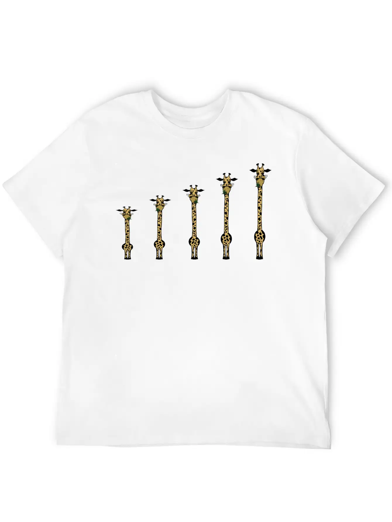 Five Growing Giraffes Unisex Short Sleeve Soft Cotton T-Shirt – Casual Everyday Wear